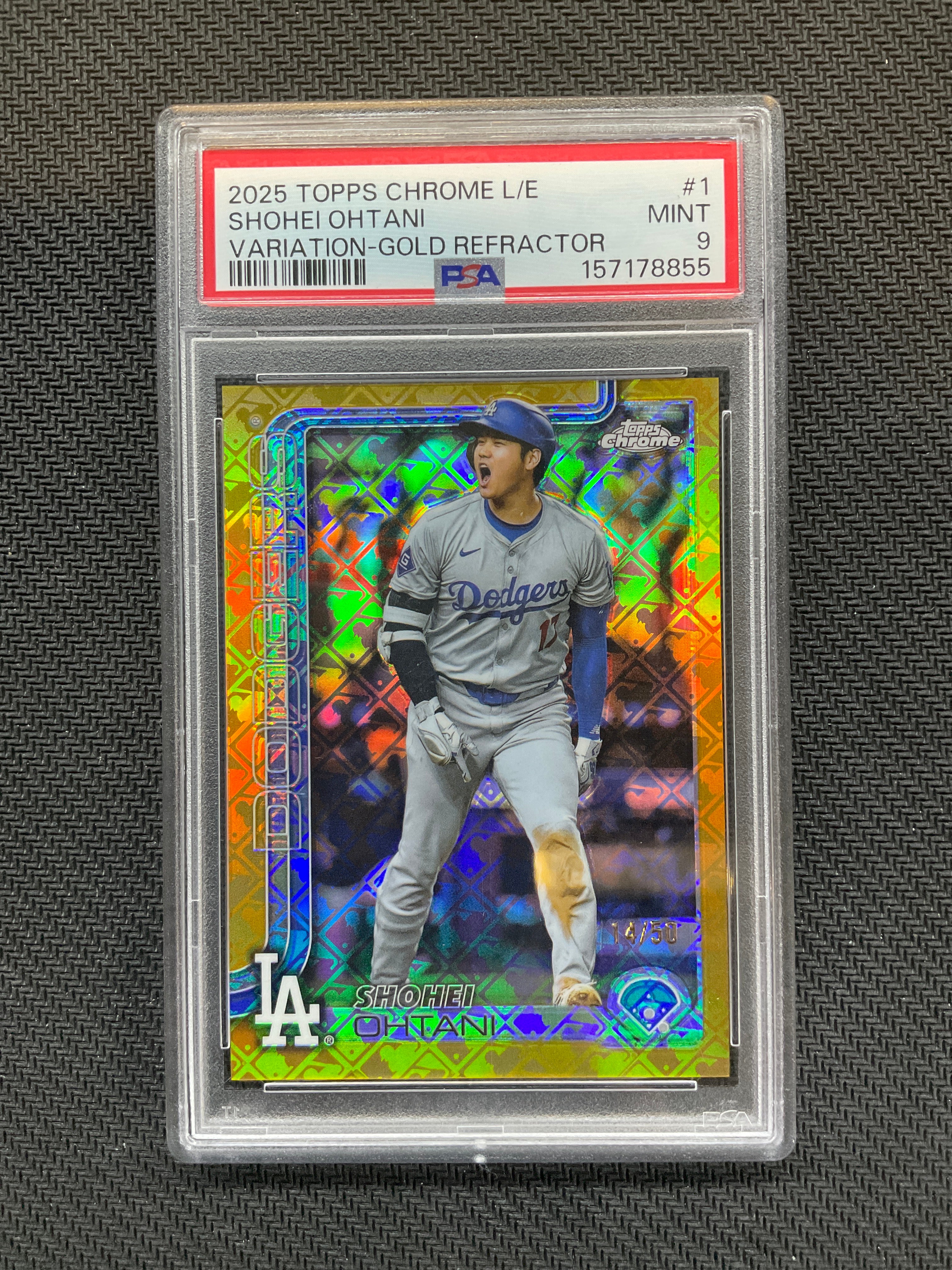 2025 Topps Chrome Logofractor Shohei Ohtani Variation Gold /50 PSA 9 Dodgers