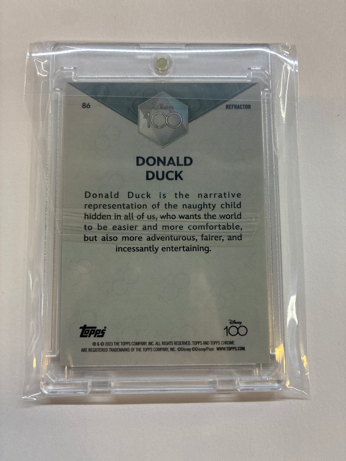 2023 Topps Chrome Disney 100 Donald Duck Refractor