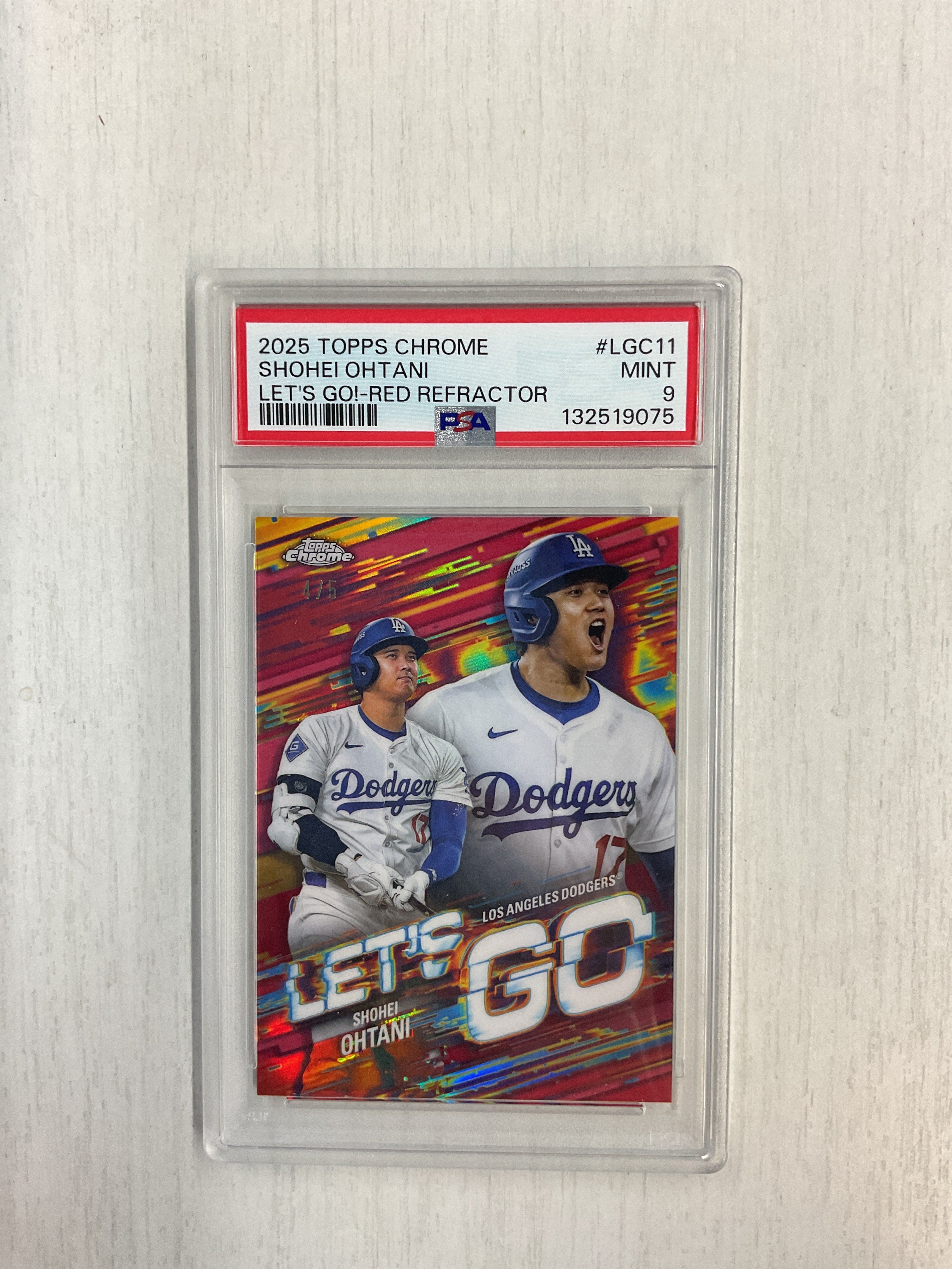 2025 Topps Chrome Shohei Ohtani Let's Go! Red /5 PSA 9 Dodgers