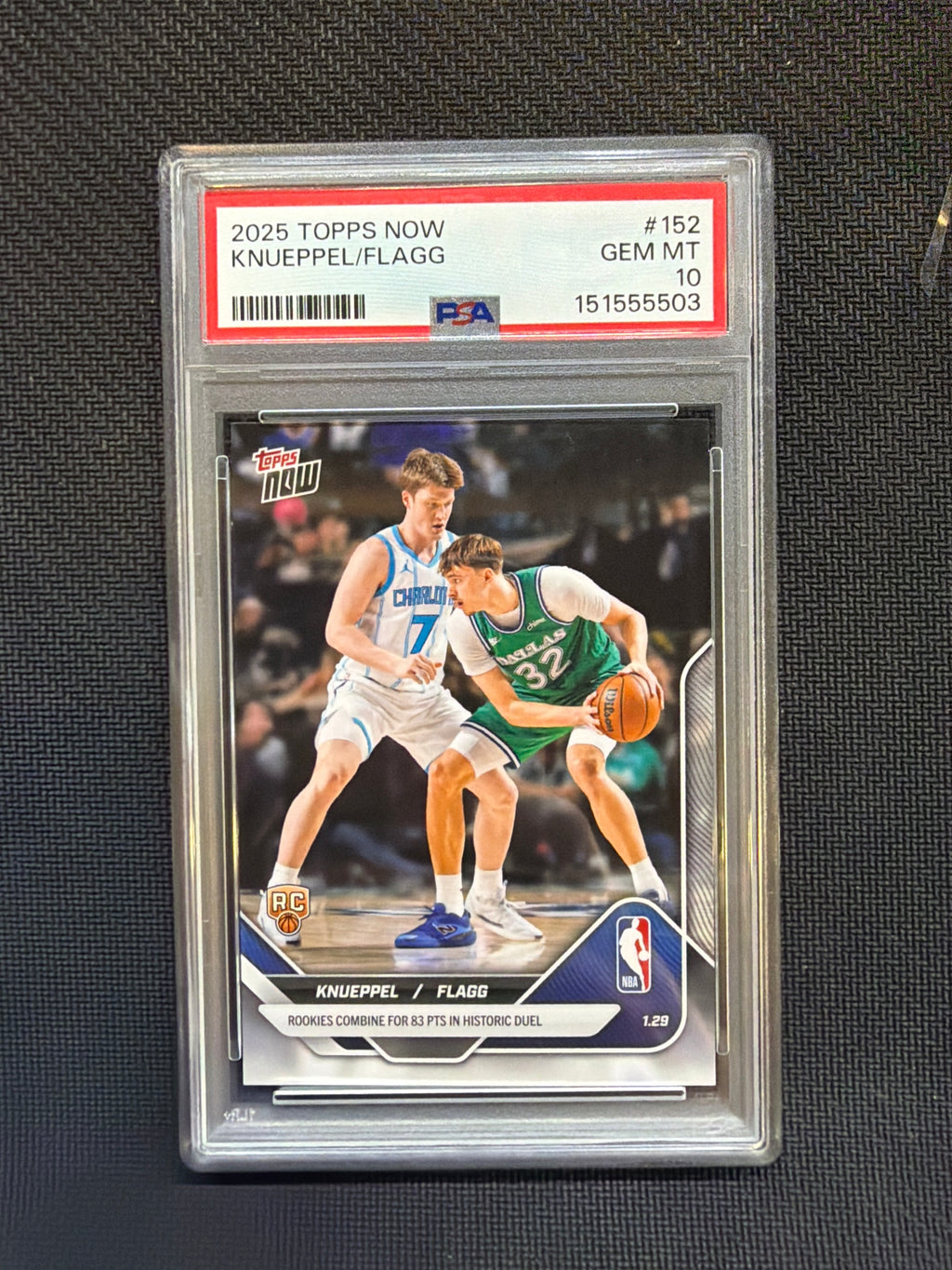 2025 Topps Now Cooper Flagg Kon Knueppel Rookie PSA 10 503