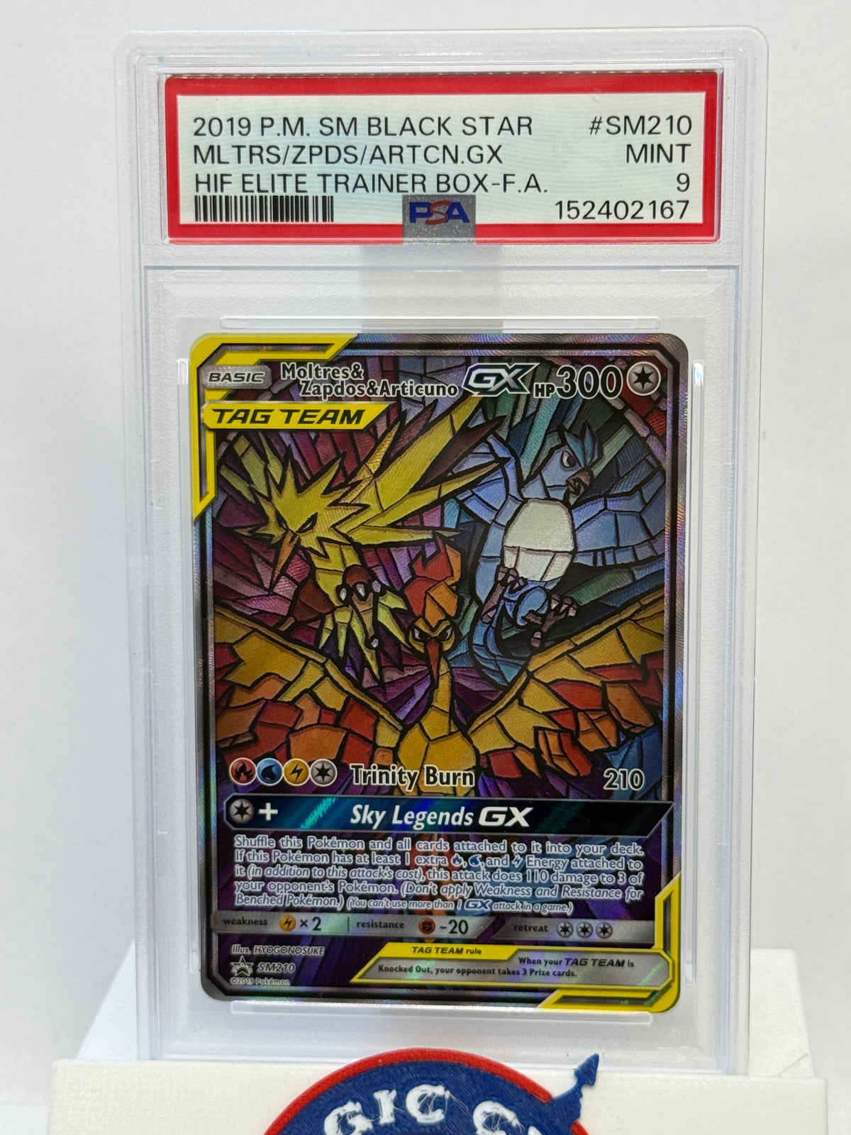 2019 Pokemon Sun & Moon Promo Moltres, Zapdos, & Articuno GX SM210 PSA 9