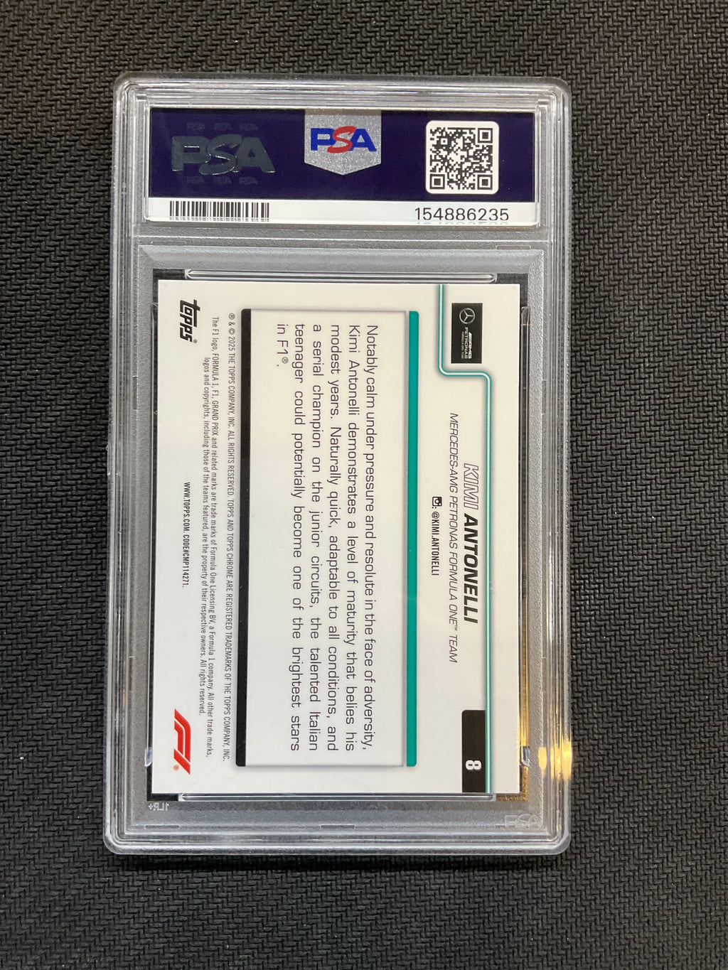 2025 Topps Chrome F1 Kimi Antonelli Rookie PSA 10