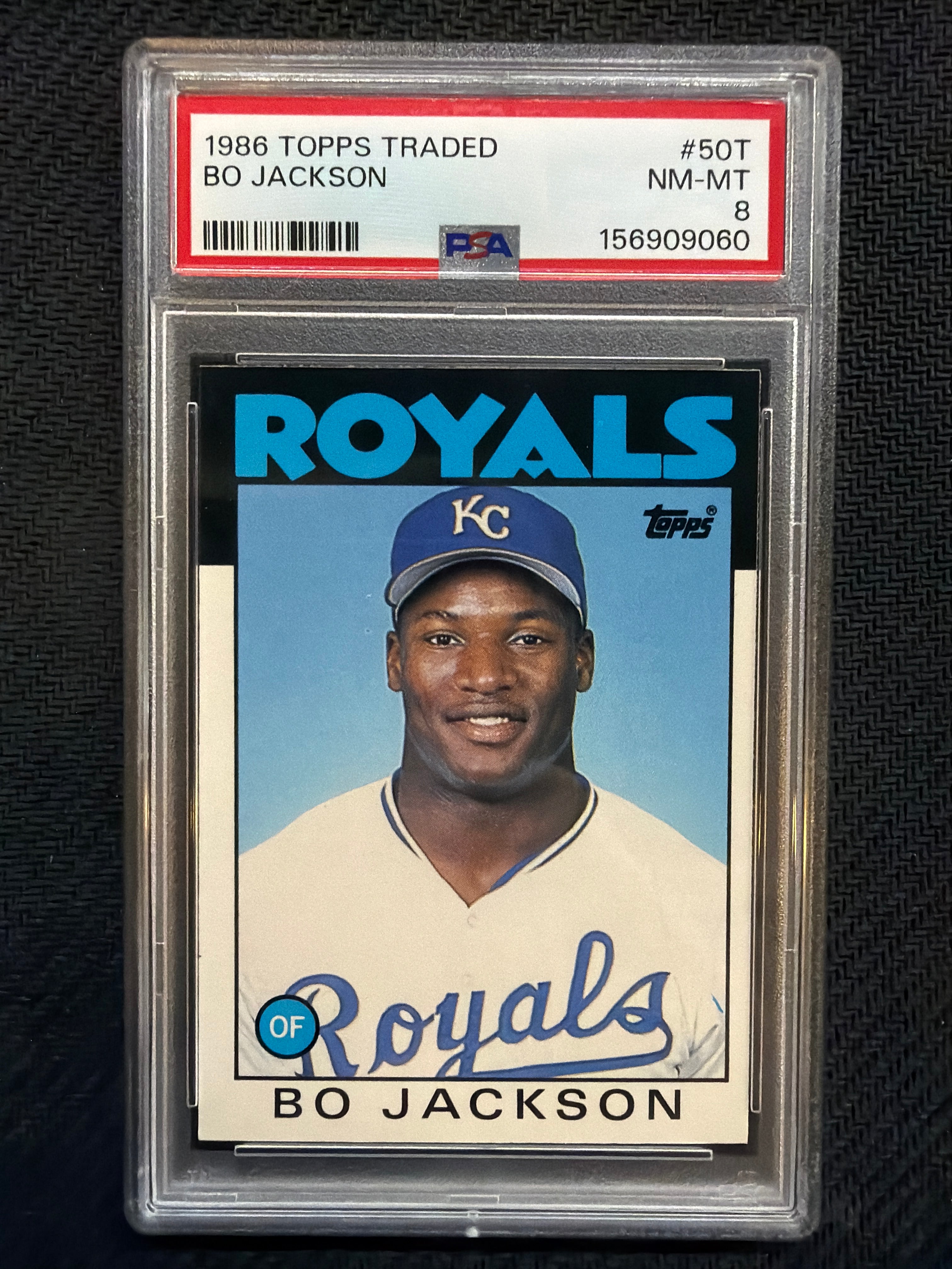 1986 Topps Traded Bo Jackson #50T PSA 8 Royals 060
