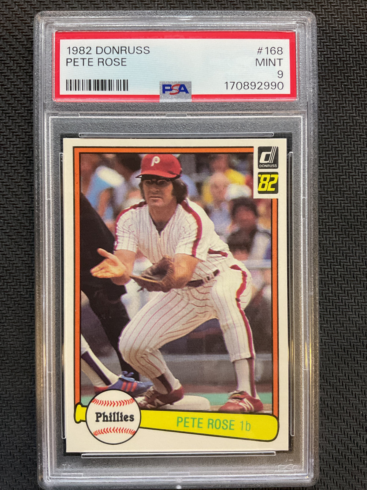 1982 Donruss #168 Pete Rose PSA 9