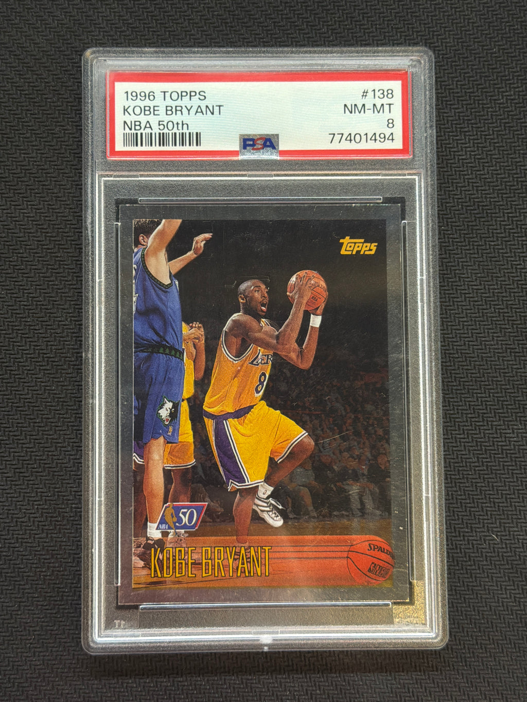 1996 Topps Kobe Bryant NBA 50th Rookie #138 PSA 8 Lakers 494