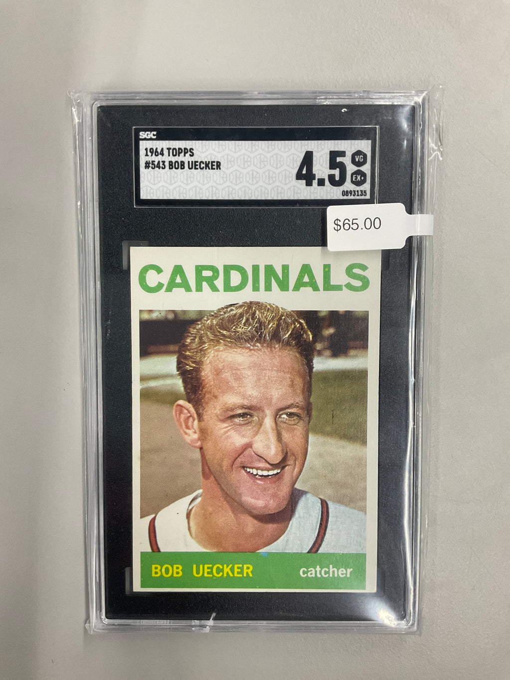 1964 Topps #543 Bob Uecker SGC 4.5 Cardinals