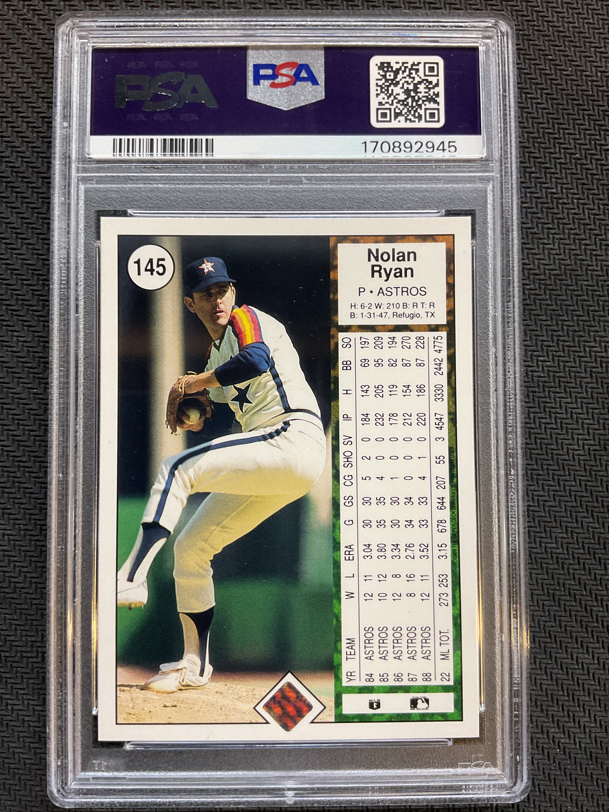 1989 Upper Deck #145 Nolan Ryan PSA 10