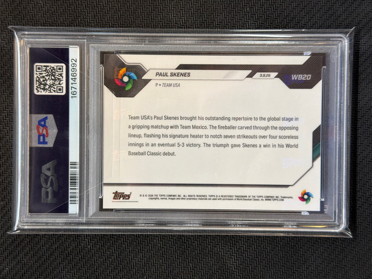 2026 Topps Now WBC Paul Skenes #WB20 7 Ks PSA 10 992