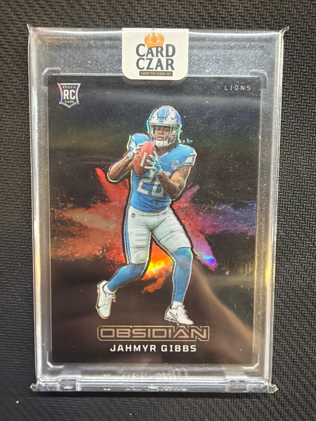 2023 Obsidian Jahmyr Gibbs Black Color Blast #13 Rookie Lions