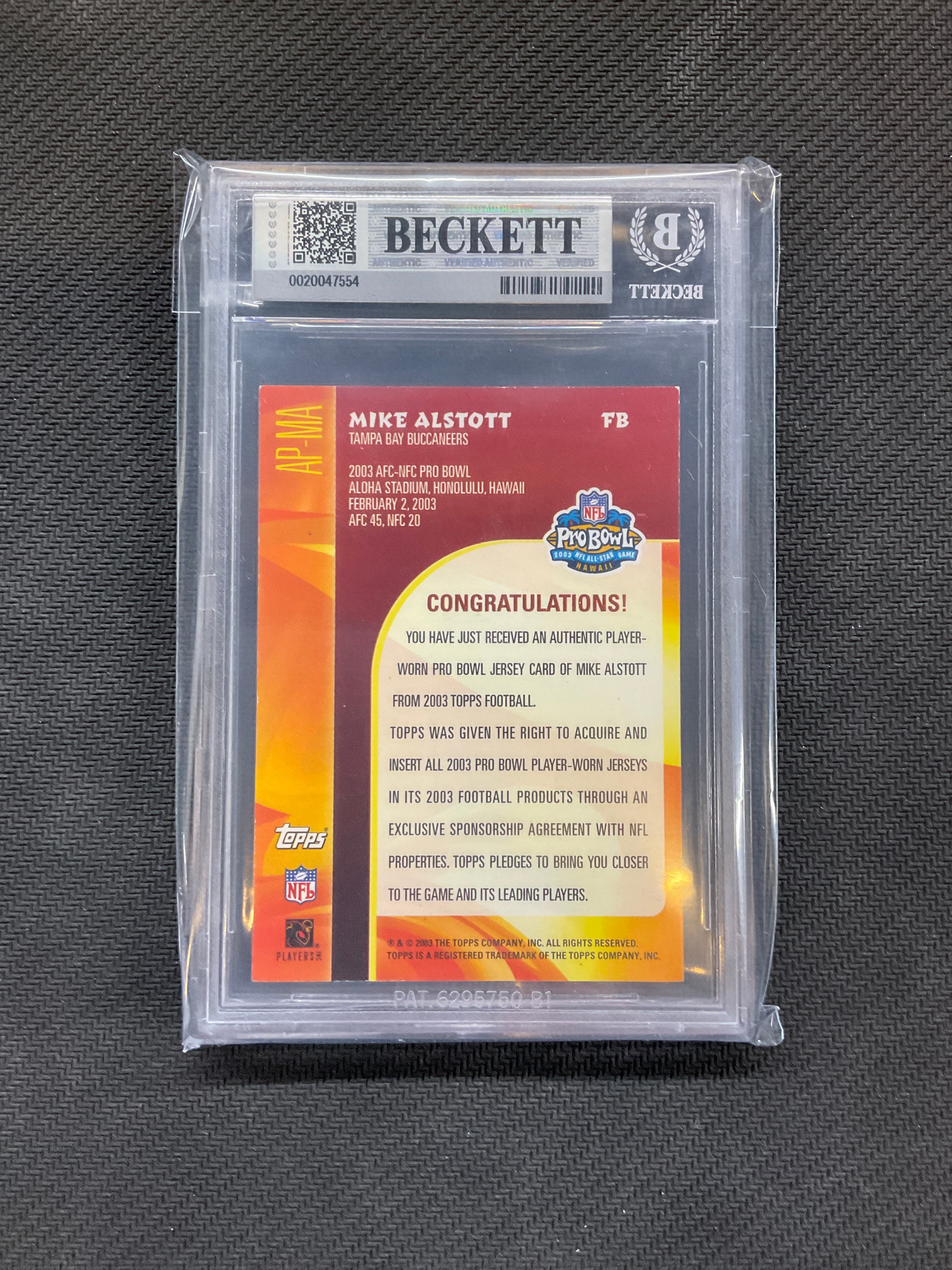 2003 Topps Pro Bowl Jerseys Mike Alsott BGS 8