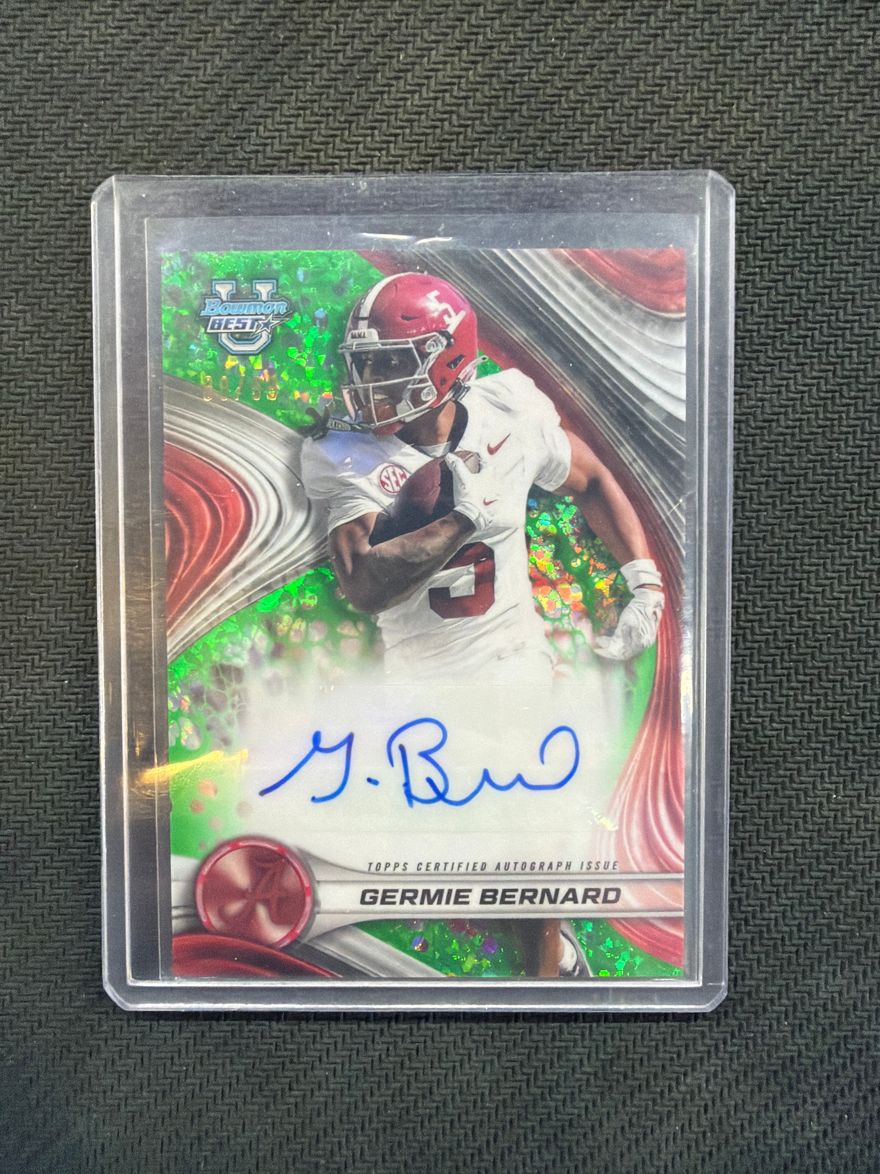 2024 Bowman Best Germie Bernard Green Mini Diamond Auto /99 Alabama