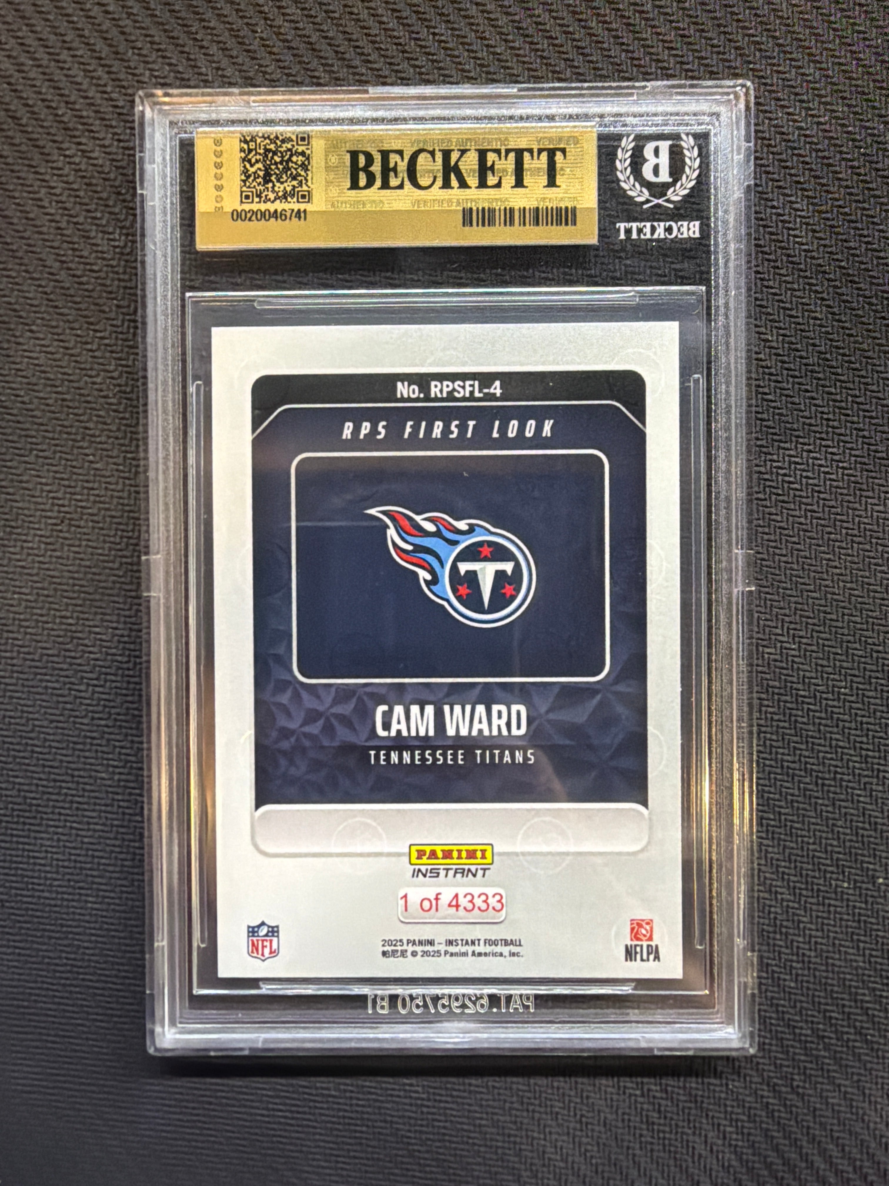 2025 Panini Instant Cam Ward Rookie BGS 9.5 Titans 741