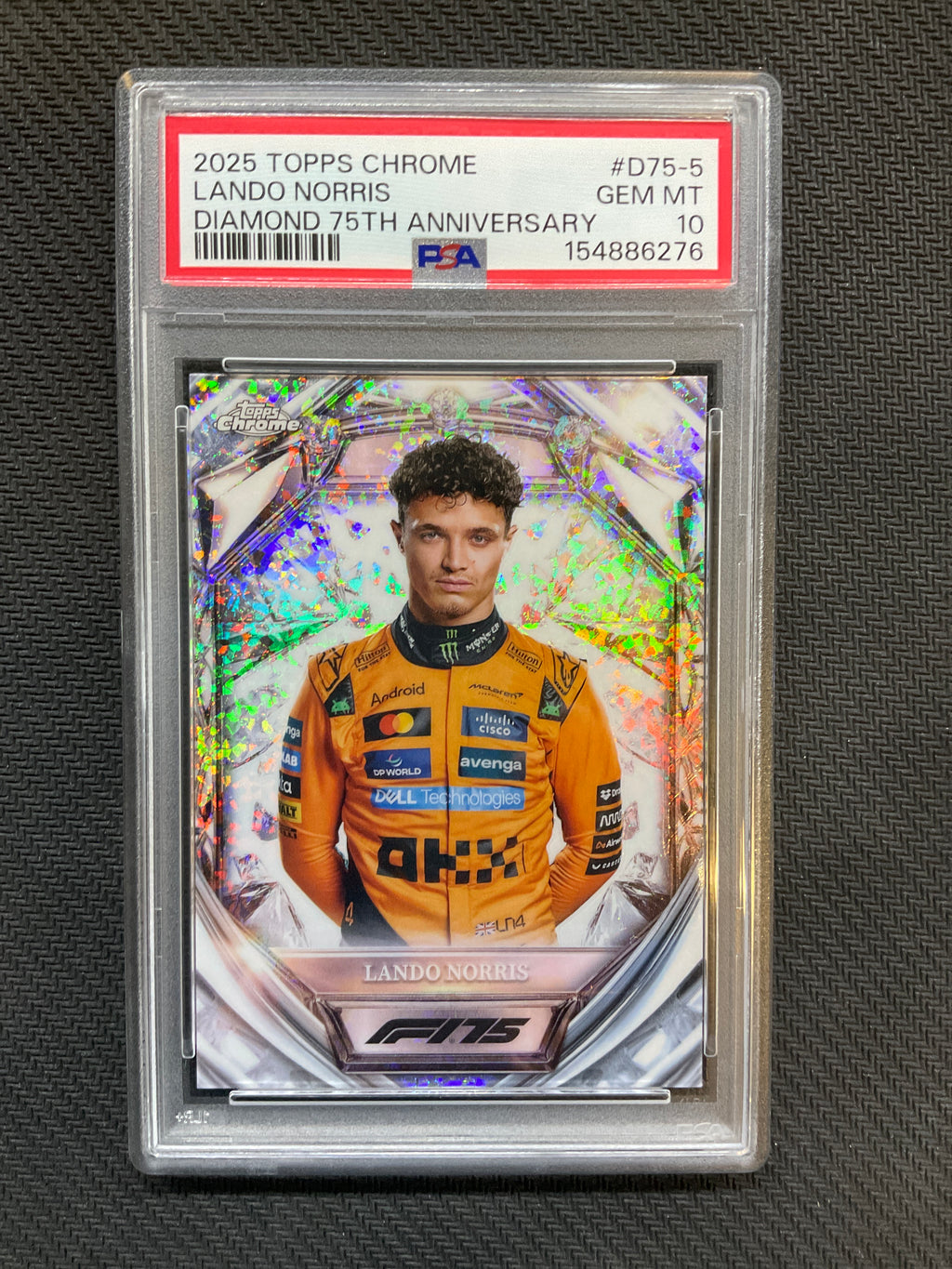 2025 Topps Chrome Lando Norris Diamond 75th Anniversary PSA 10
