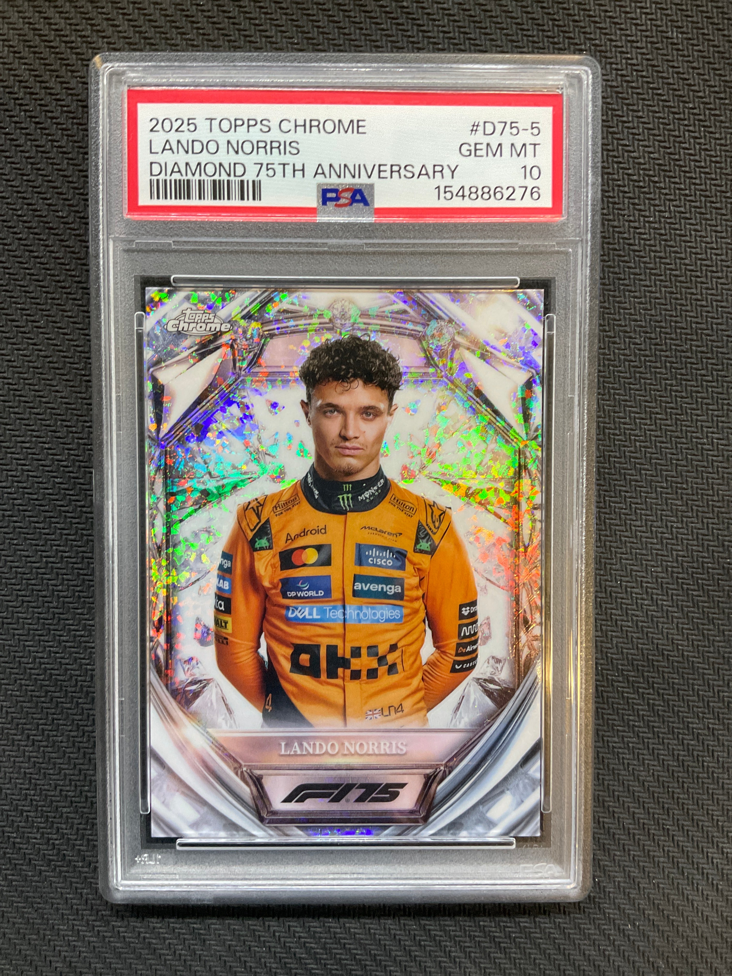 2025 Topps Chrome Lando Norris Diamond 75th Anniversary PSA 10