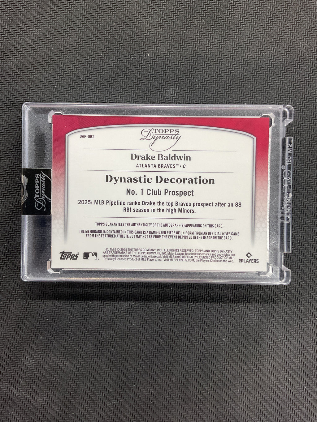 2025 Topps Dynasty Drake Baldwin Rookie Patch Auto /5 Braves