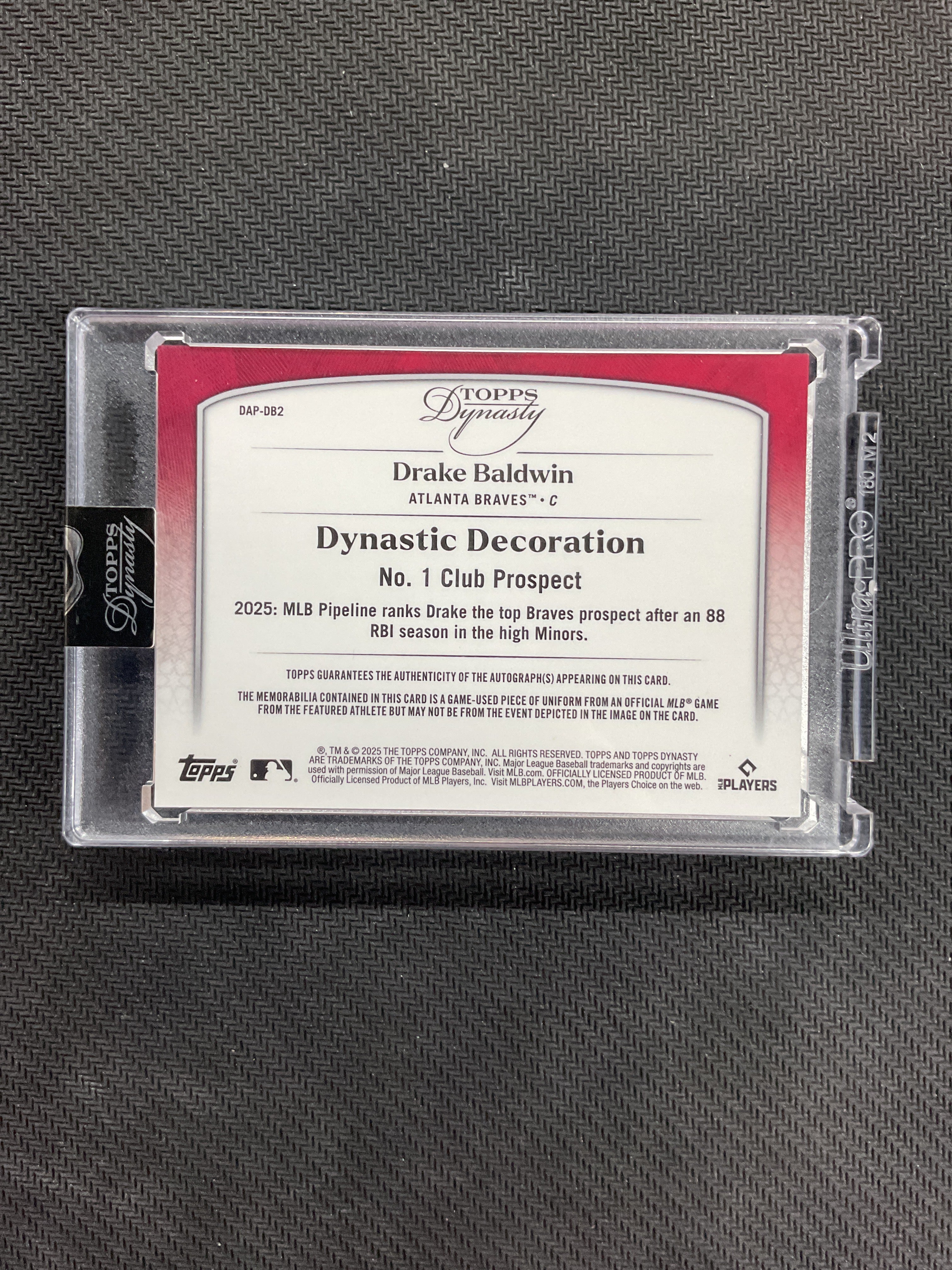 2025 Topps Dynasty Drake Baldwin Rookie Patch Auto /5 Braves