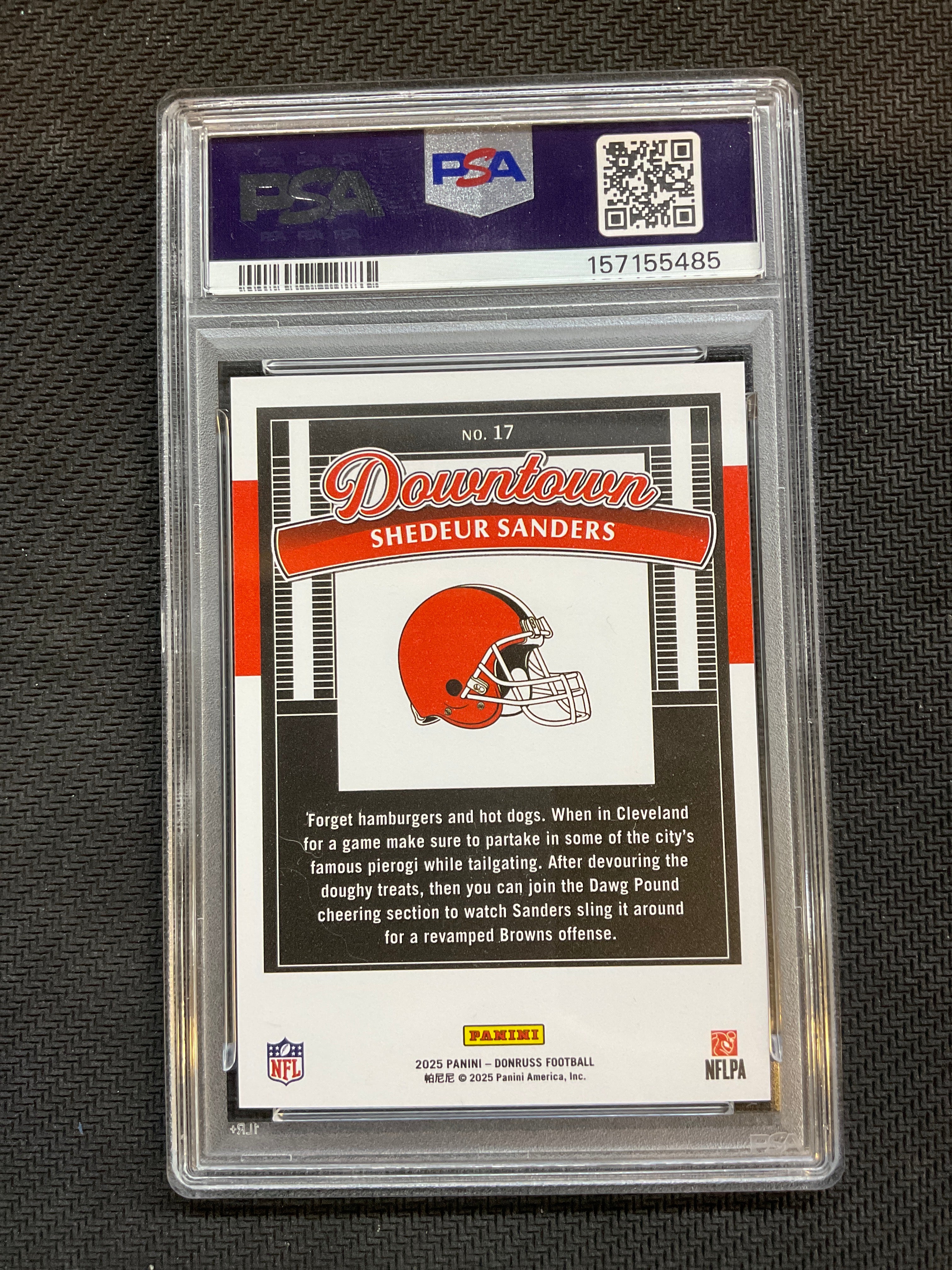 2025 Donruss Shedeur Sanders Downtown Rookie PSA 10 Browns