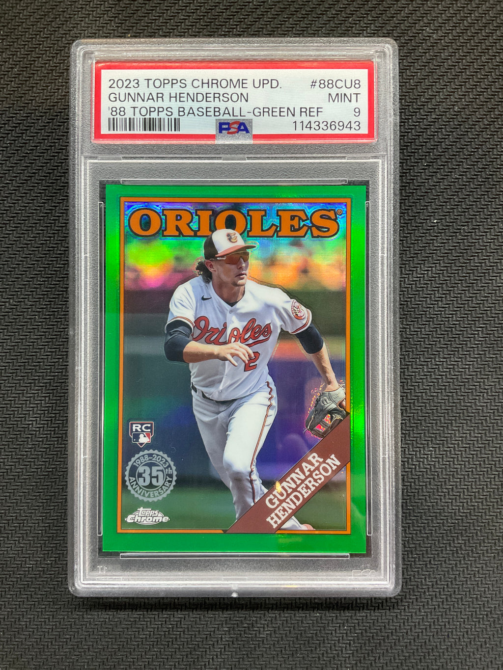 2023 Topps Chrome Update Gunnar Henderson '88 Green /99 PSA 9 943