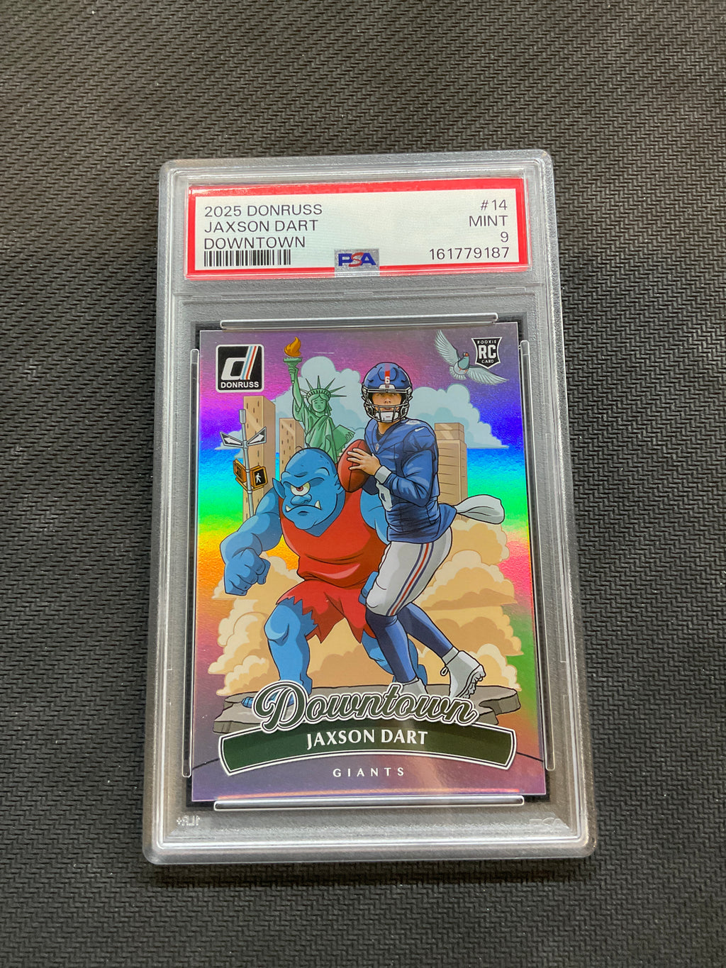 2025 Donruss Jaxson Dart #14 Rookie Downtown! PSA 9 Giants 187