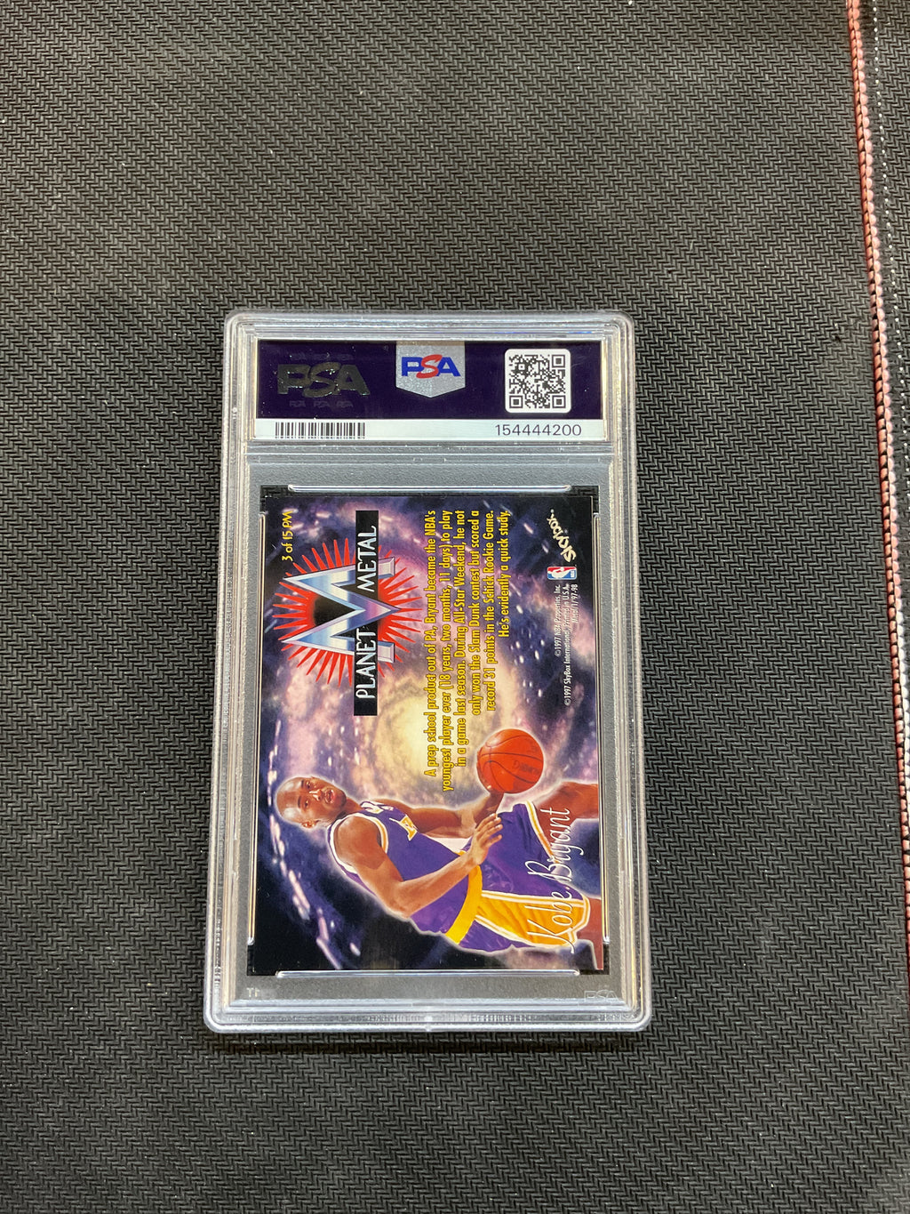 1997 Metal Universe Kobe Bryant Planet Metal PSA 7 Lakers