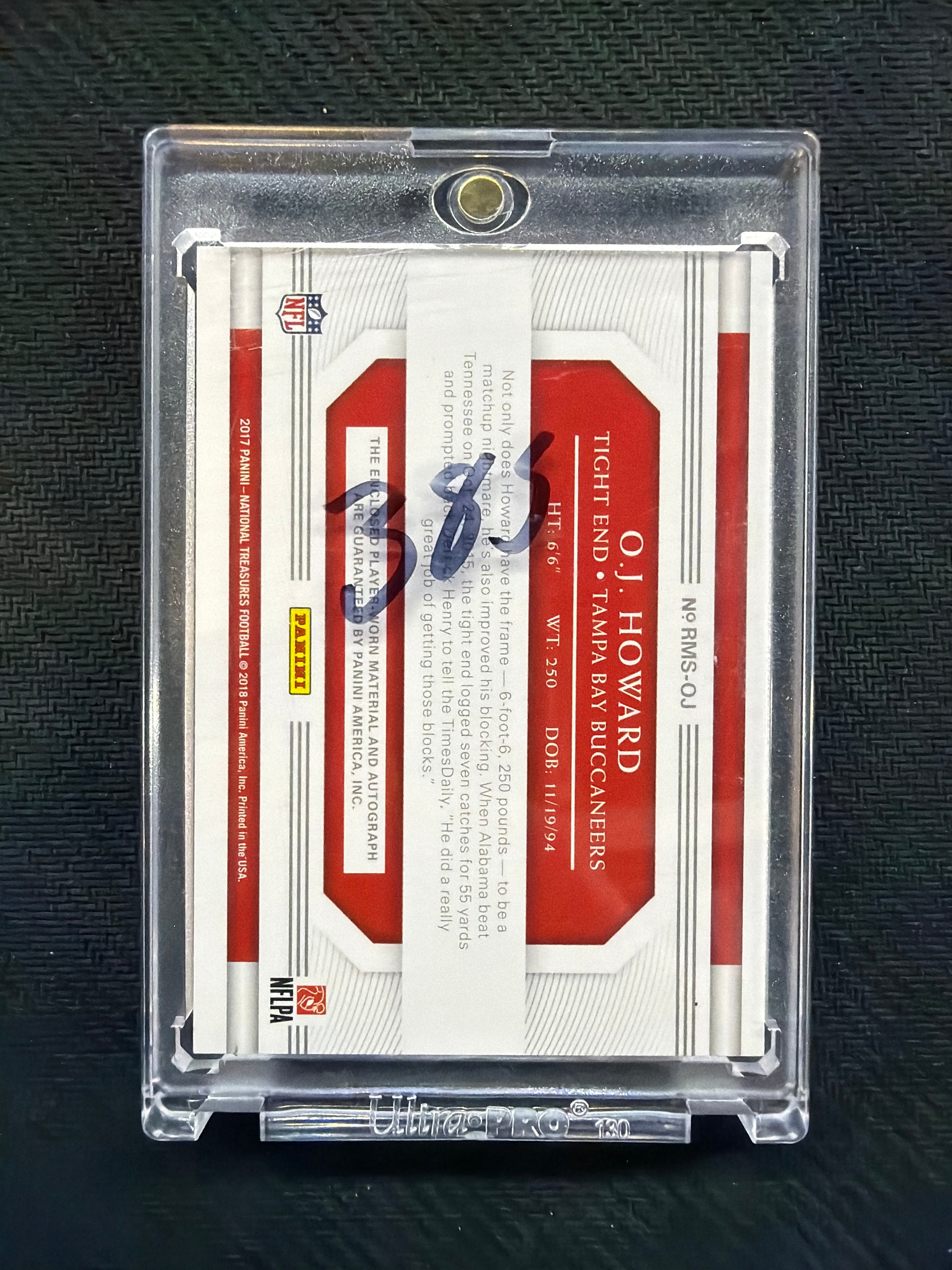 2017 Panini National Treasures O.J. Howard Patch Auto /80
