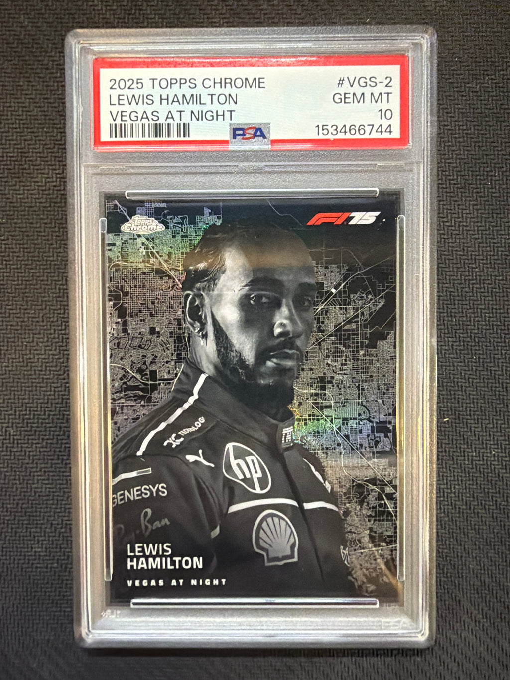 2025 Topps Chrome F1 Lewis Hamilton Vegas At Night PSA 10 Ferrari 744