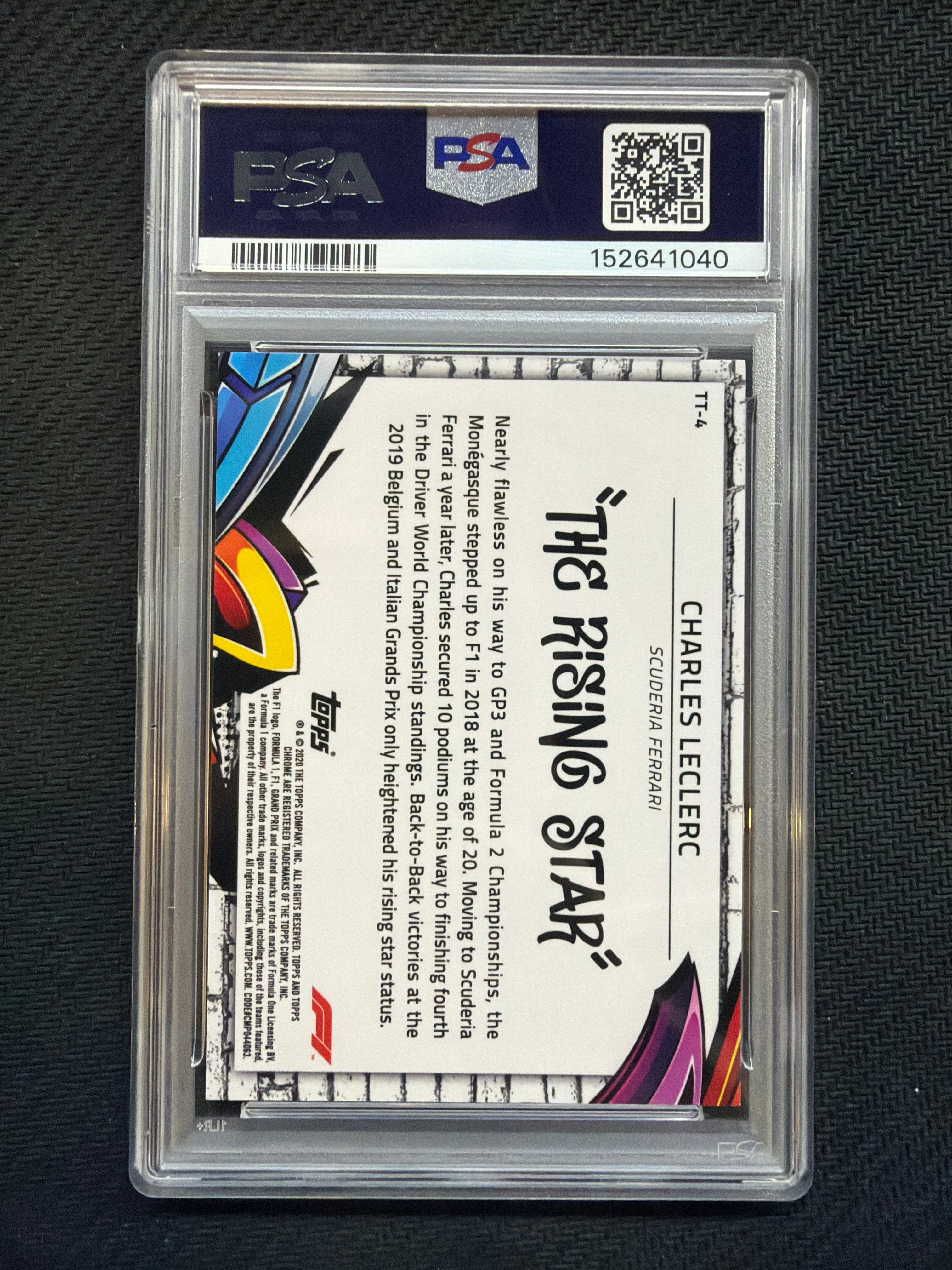 2020 Topps Chrome F1 Charles Leclerc Track Tags #4 PSA 9 Ferrari 040