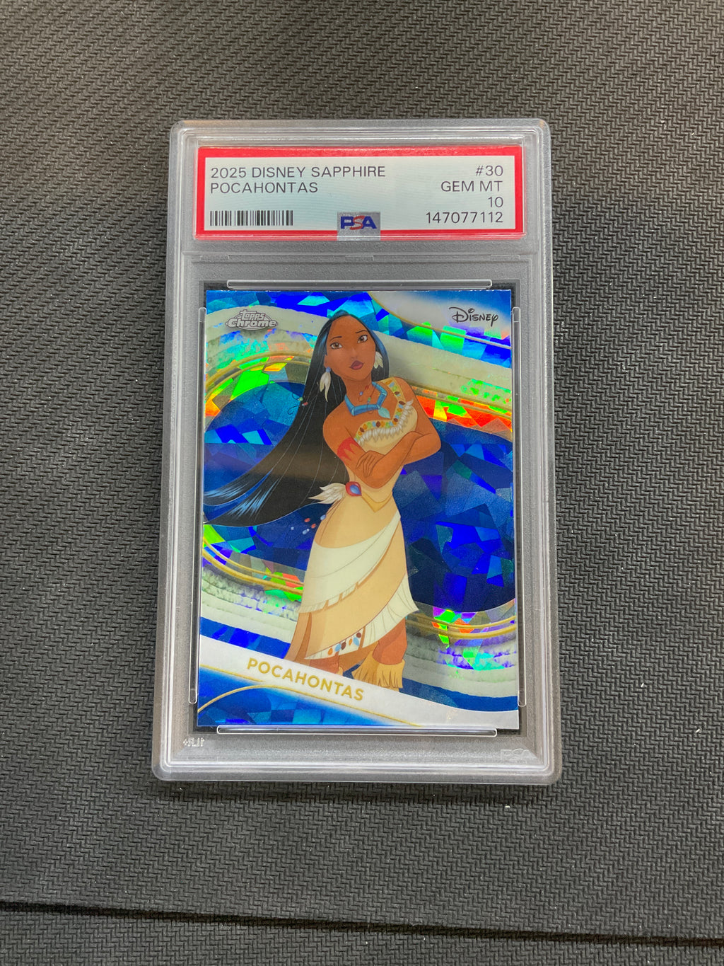 2025 Topps Chrome Disney Sapphire Pocahontas PSA 10 112