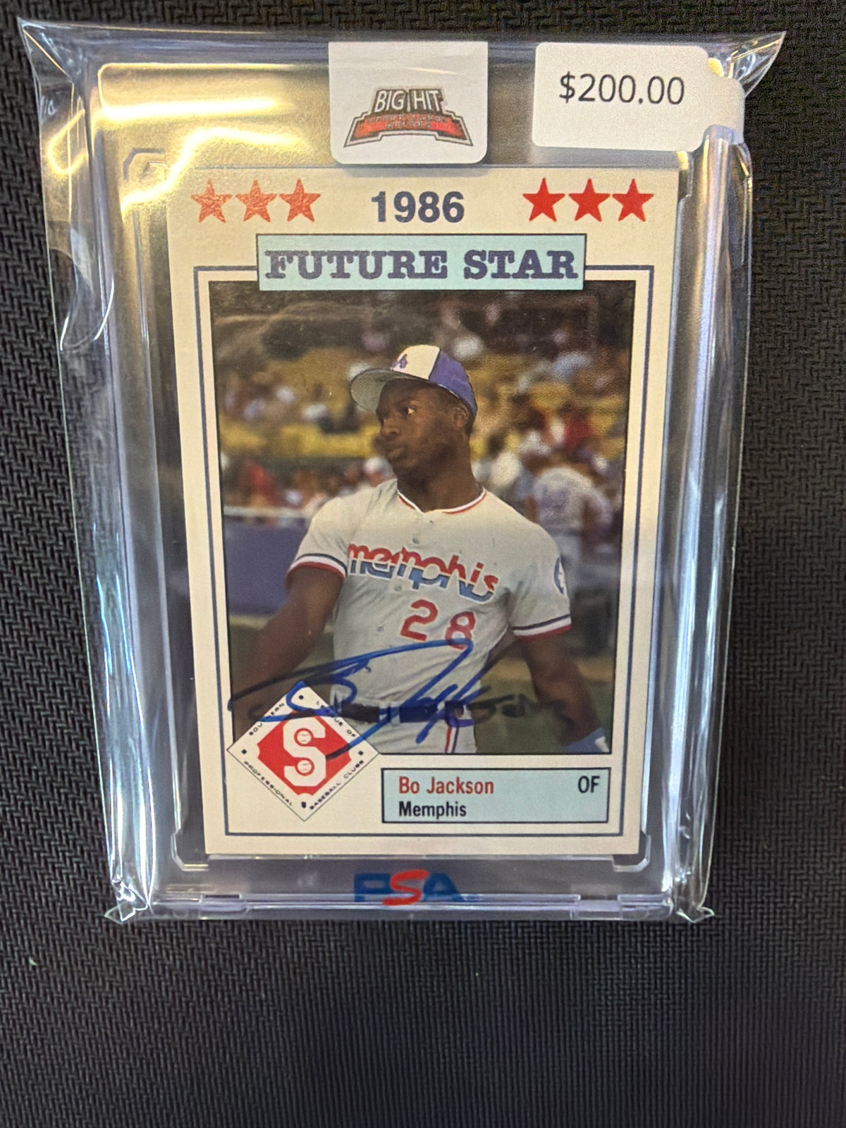 1986 Future Star Bo Jackson Memphis JSA Auto Auburn