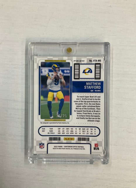 2022 Contenders Optic Matthew Stafford Auto Pandora /25