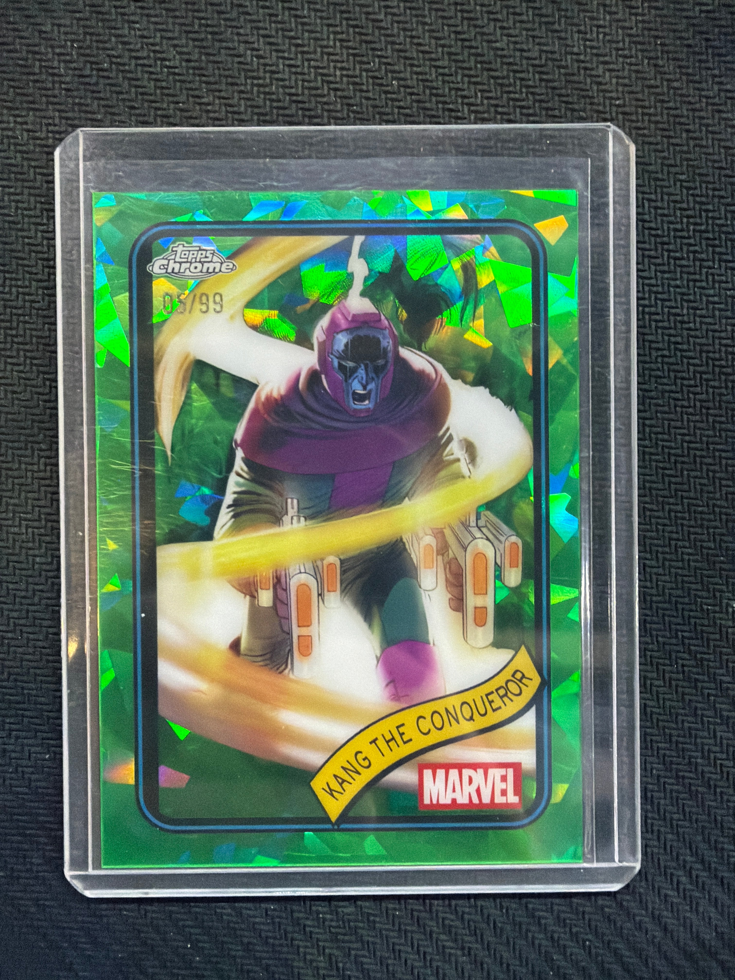 2025 Topps Chrome Marvel Sapphire Kang The Conqueror Green /99