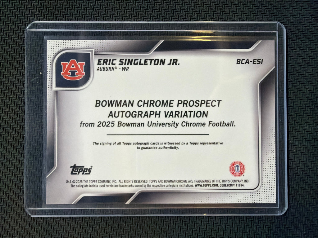 2025 Bowman Chrome U Eric Singleton Auto Auburn