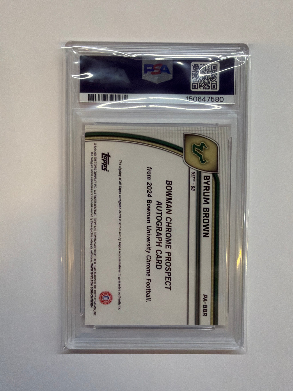 2024 Bowman Byrum Brown Rookie Auto PSA 9 USF