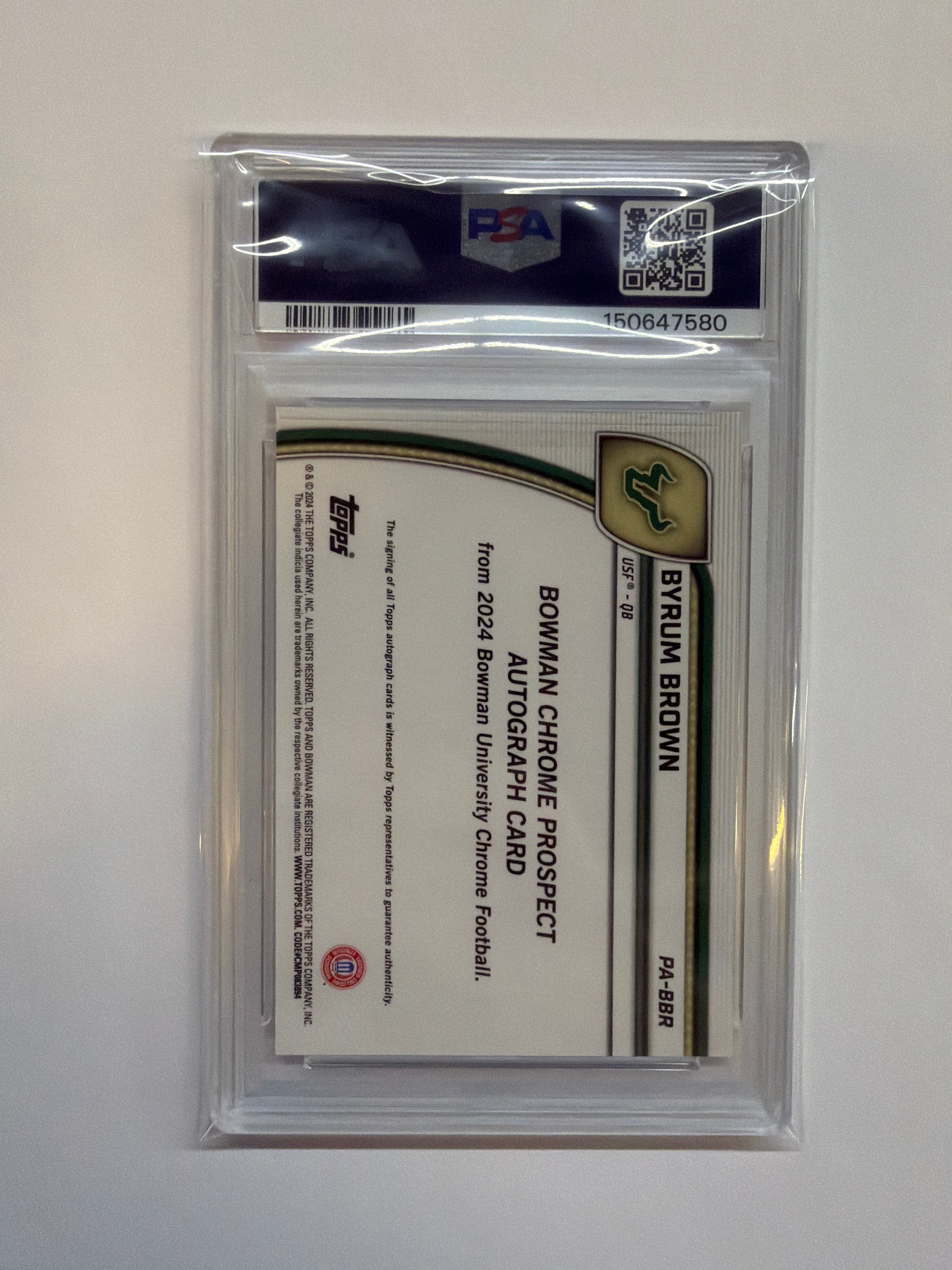 2024 Bowman Byrum Brown Rookie Auto PSA 9 USF