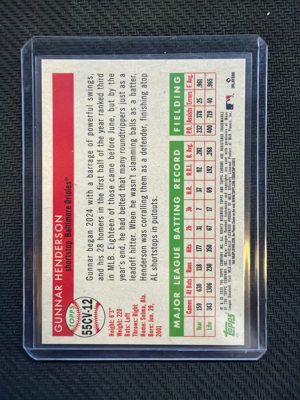 2025 Topps Chrome Platinum Gunnar Henderson City Variation