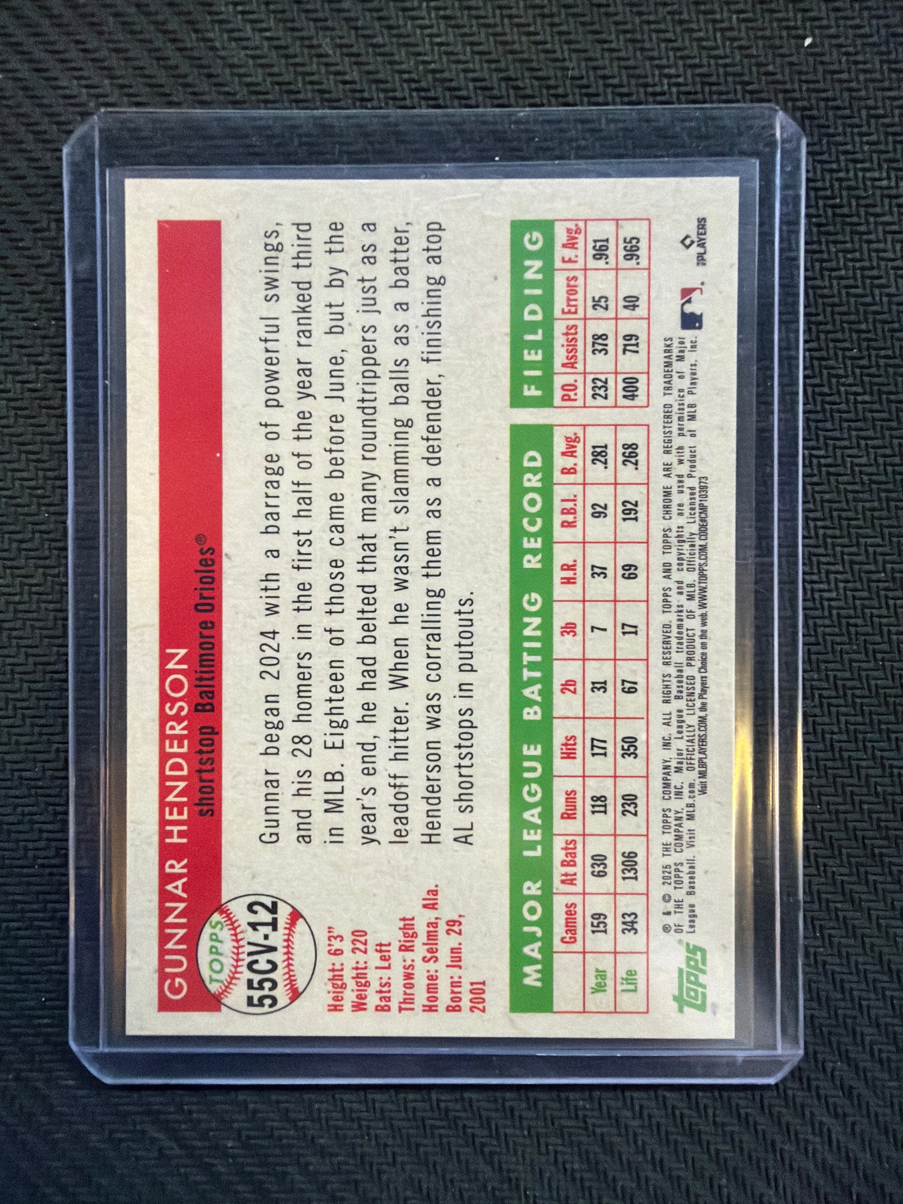 2025 Topps Chrome Platinum Gunnar Henderson City Variation
