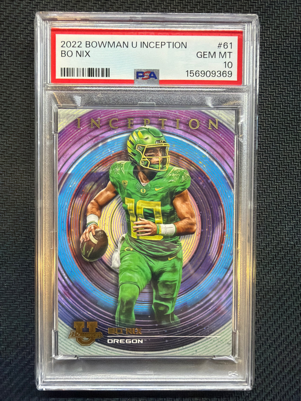 2022-23 Bowman Inception University Bo Nix #61 PSA 10 Oregon