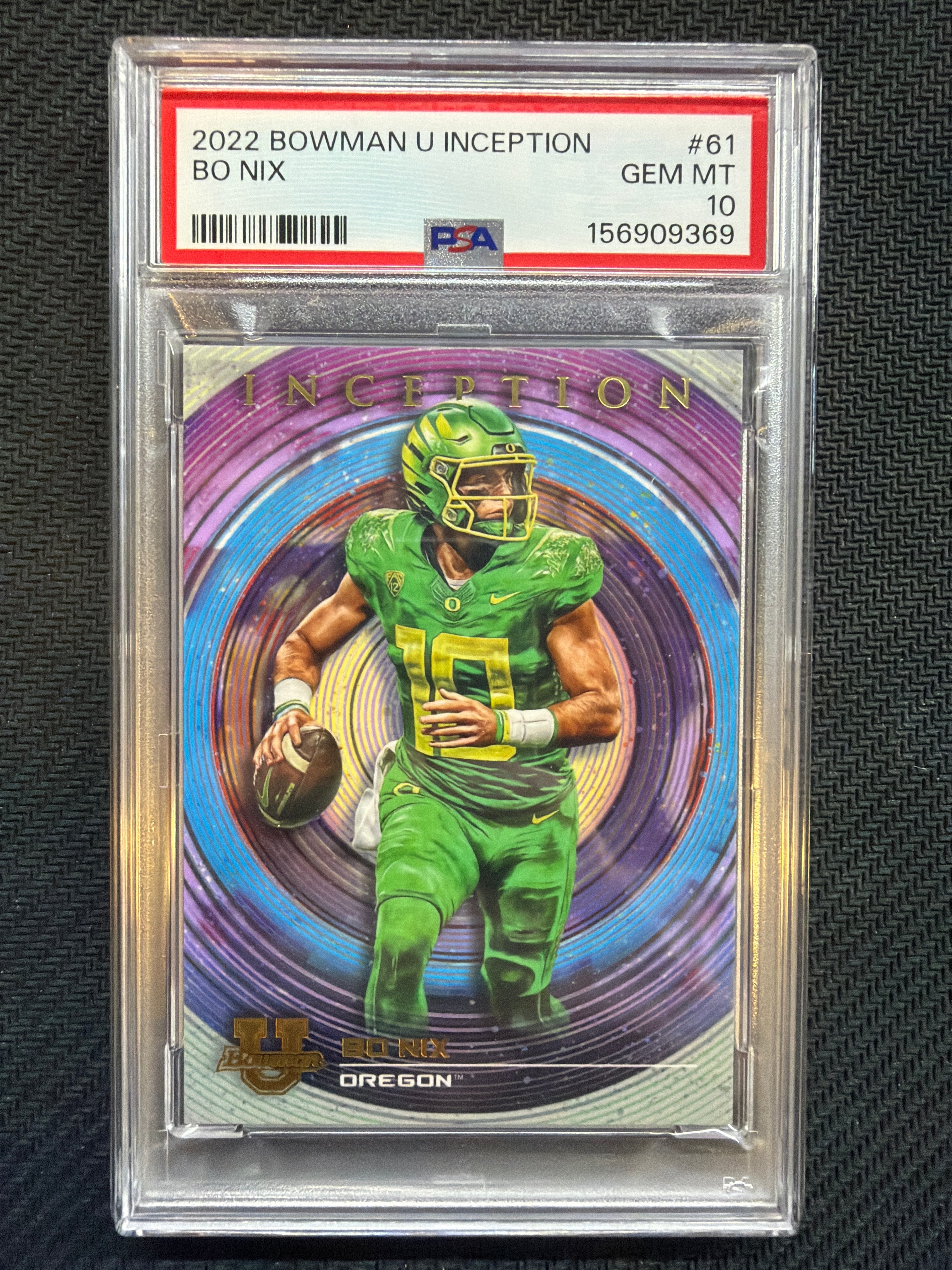 2022-23 Bowman Inception University Bo Nix #61 PSA 10 Oregon