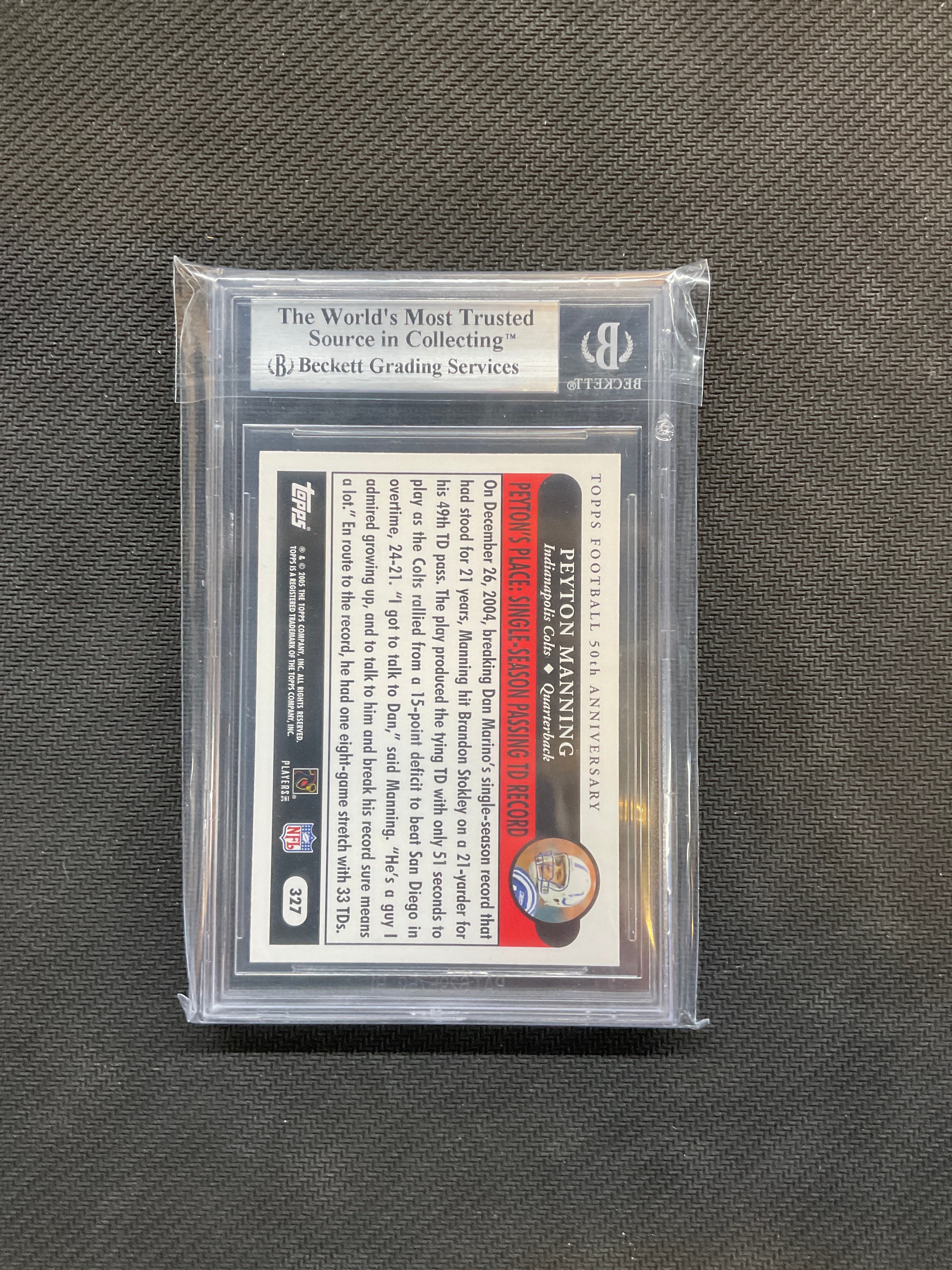 2005 Topps Peyton Manning BGS 9 Golden Moments