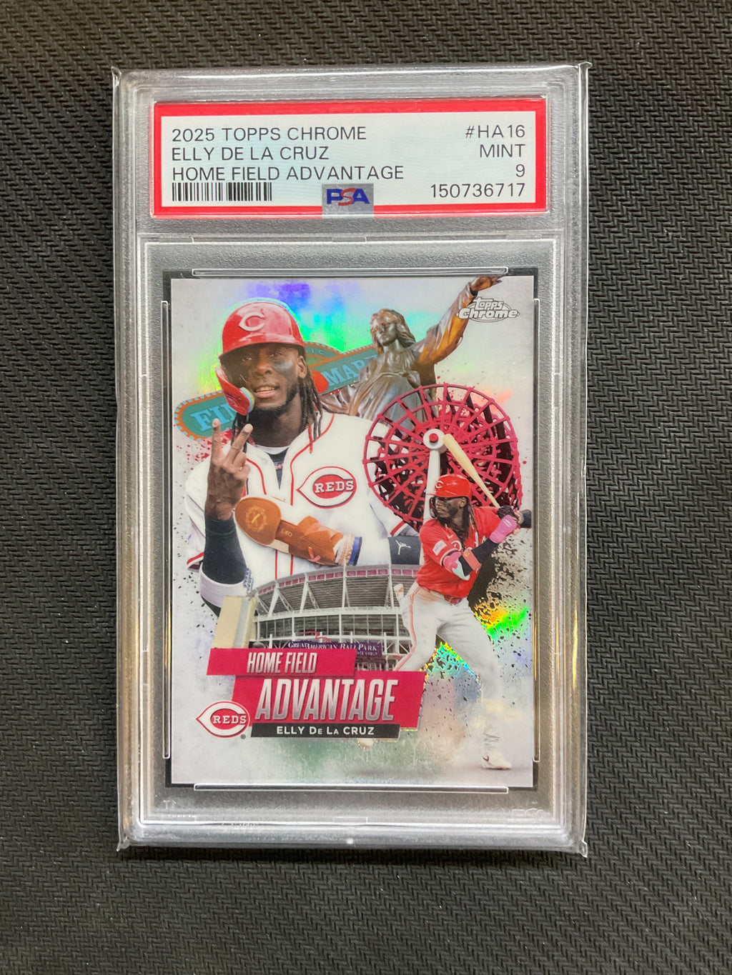 2025 Topps Chrome Elly De La Cruz Home Field Advantage PSA 9