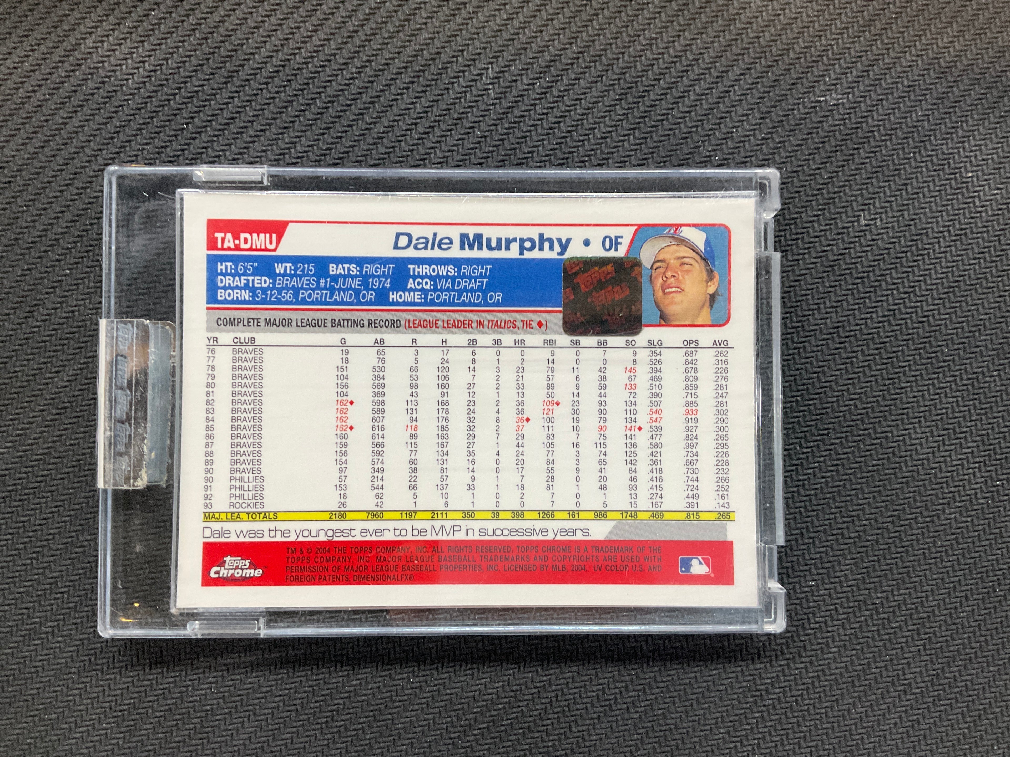 2004 Topps Chrome Dale Murphy Auto Braves