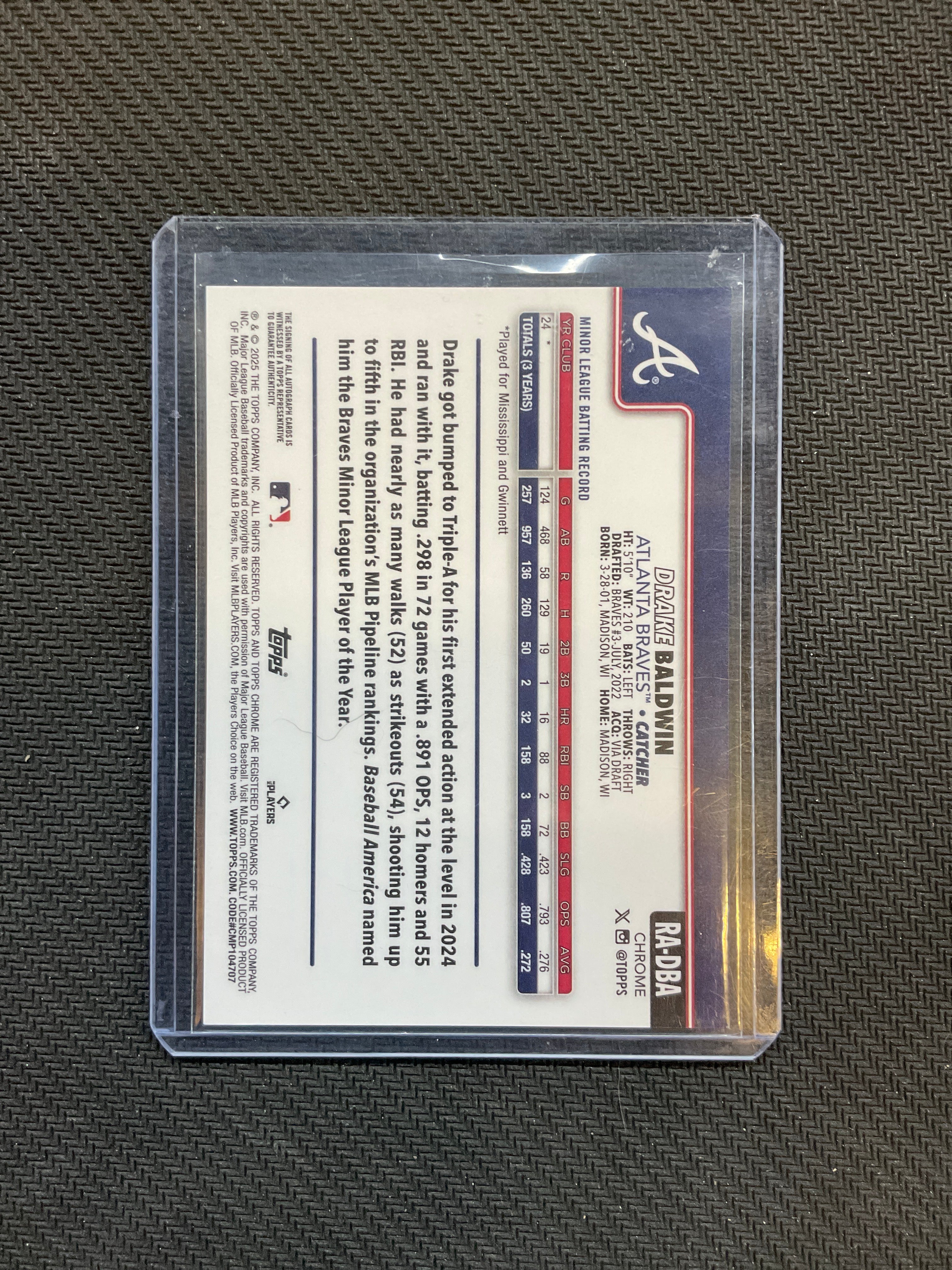 2025 Topps Chrome Drake Baldwin Rookie Auto Mini Diamond Braves