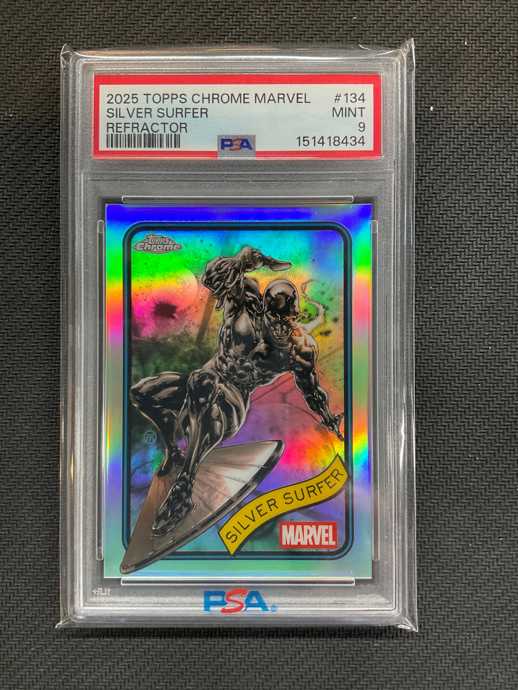 2025 Topps Chrome Marvel Silver Surfer Refractor #134 PSA 9 434