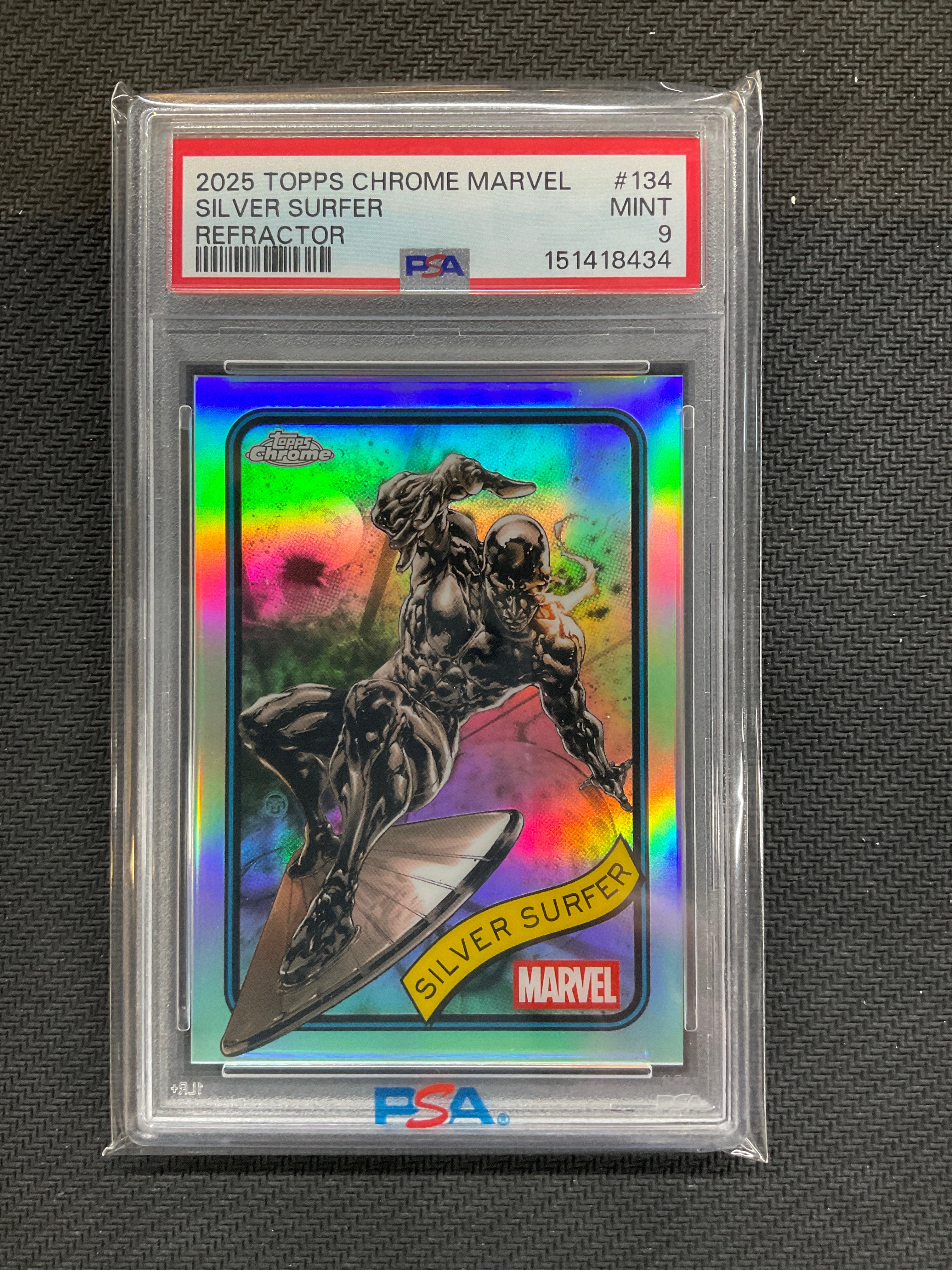 2025 Topps Chrome Marvel Silver Surfer Refractor #134 PSA 9 434