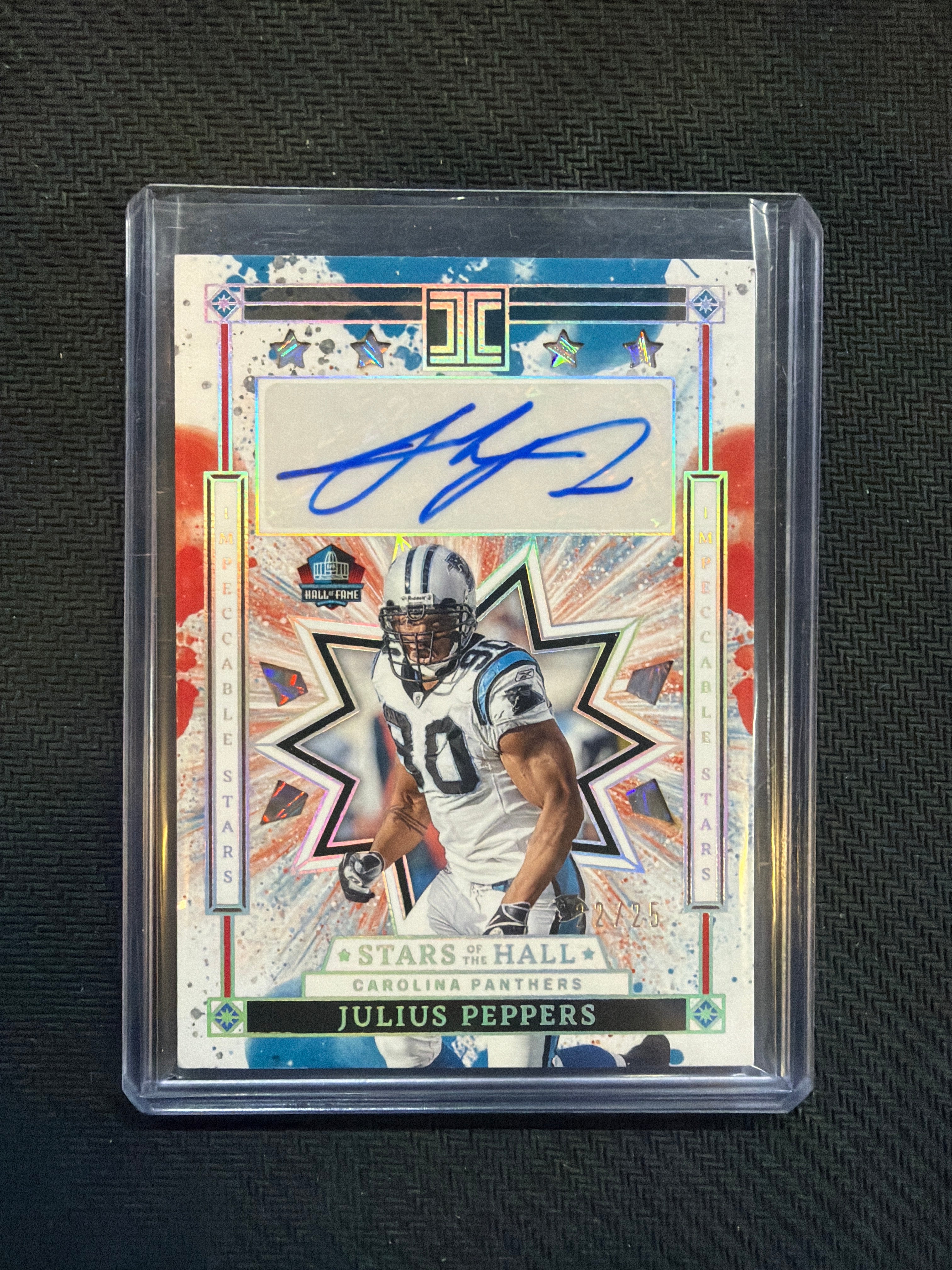 2025 Panini Impeccable Julius Peppers Stars of the Hall Auto /25 Panthers