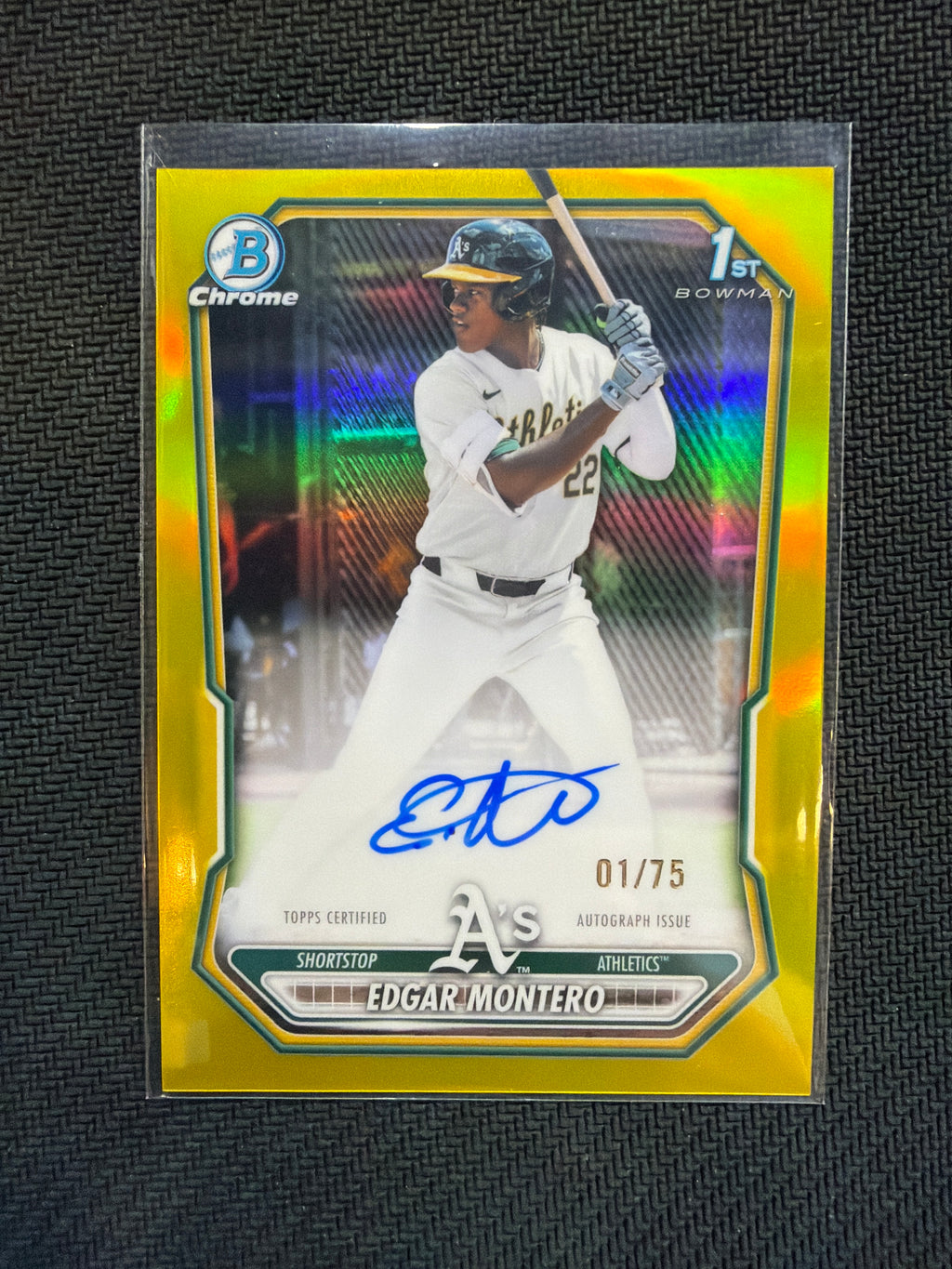 2026 Bowman Chrome Edgar Montero True Yellow 1st Auto /75