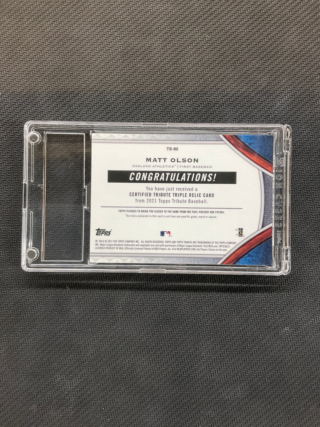 2021 Topps Tribute Matt Olson Patch /10 Braves