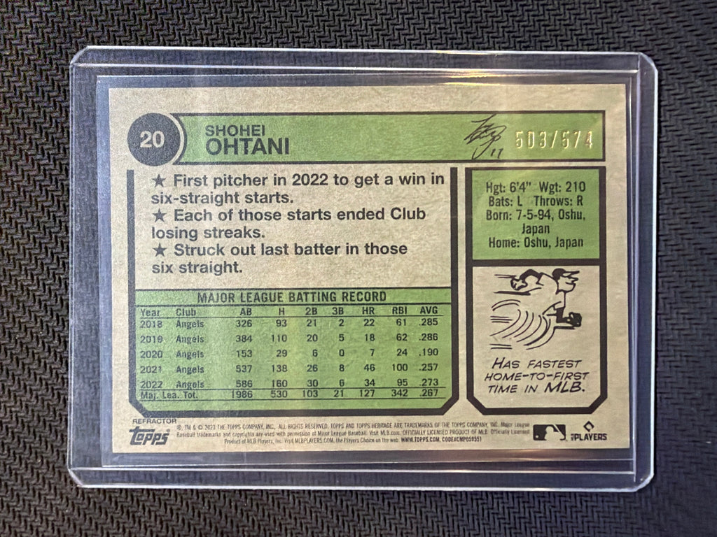 2023 Topps Heritage Shohei Ohtani Chrome Refractor /574 Angels