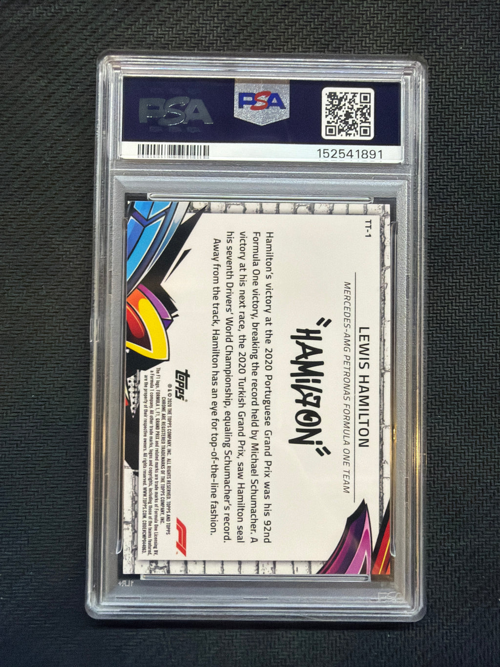 2020 Topps Chrome F1 Lewis Hamilton Track Tags #1 PSA 10 Mercedes 891