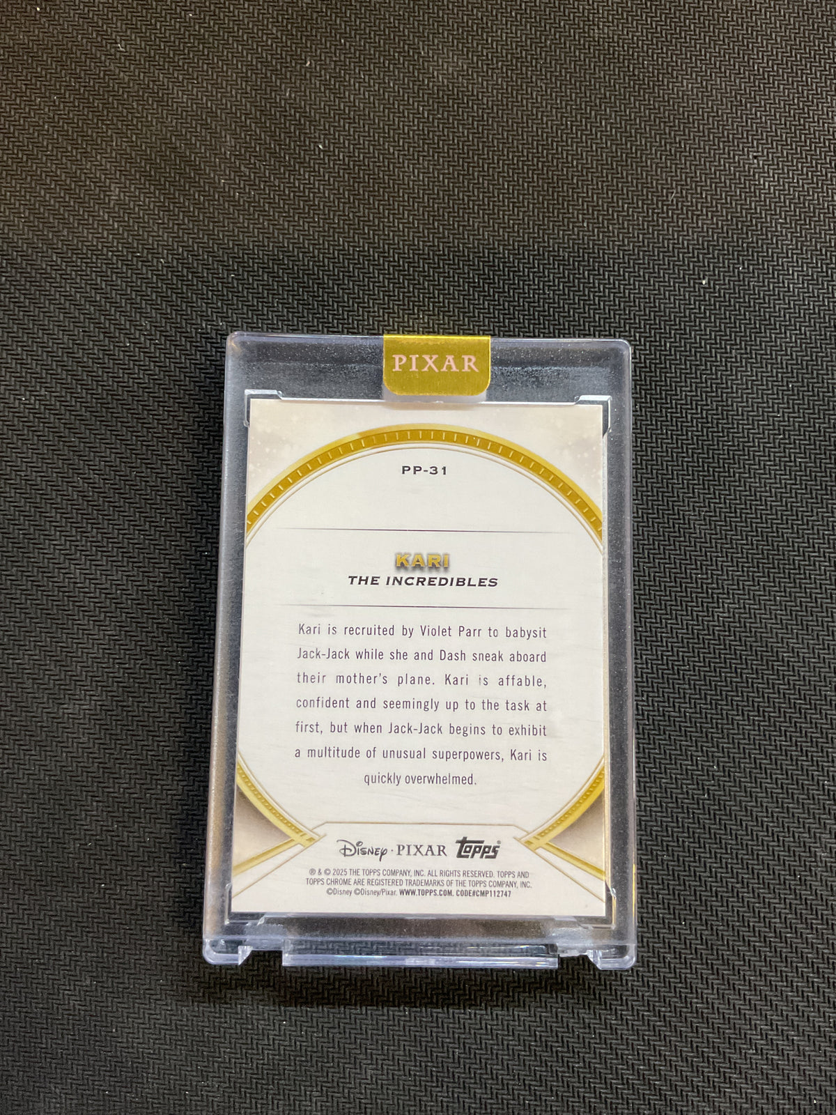 2025 Topps Pixar Kari Perfection Sealed Red /5